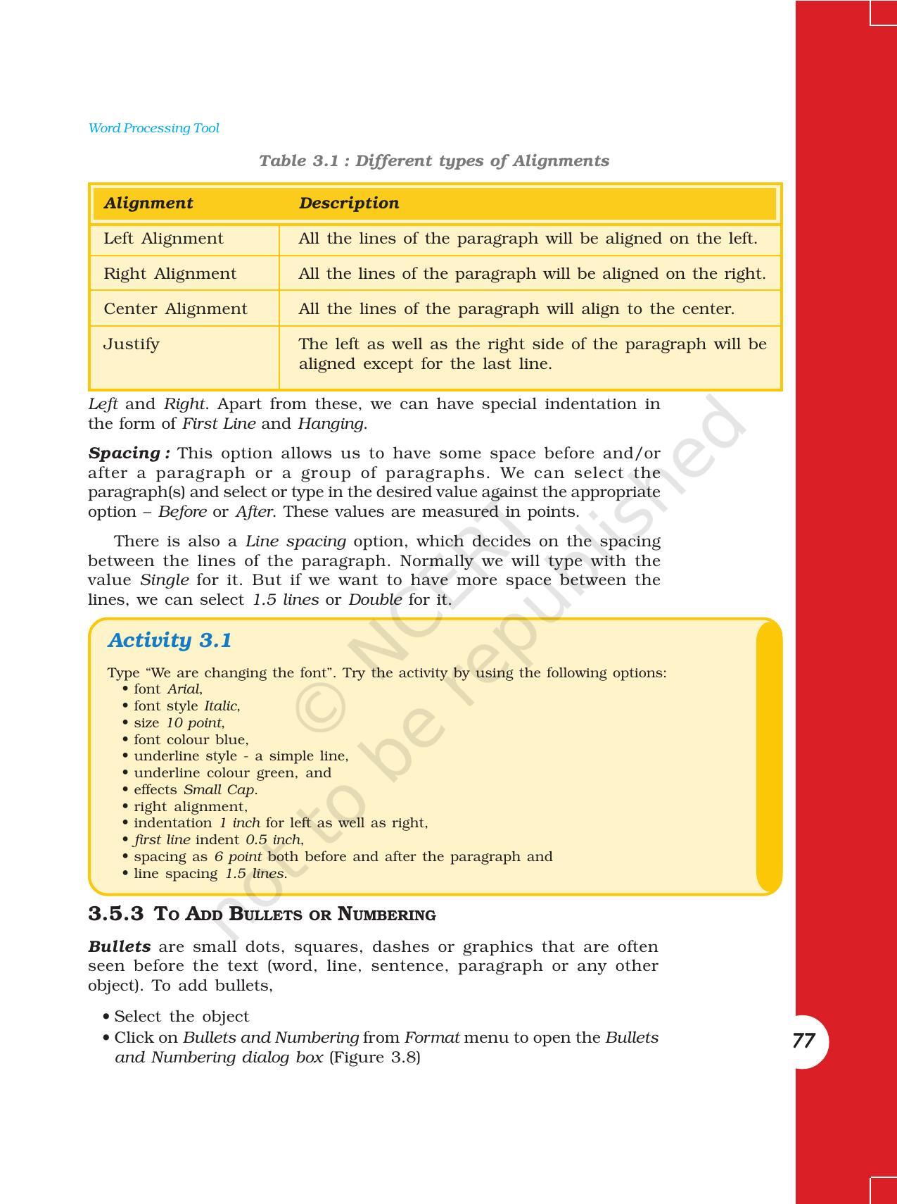 NCERT Book for Class 11 Computers Chapter 3 Word Processing Tool - Page 7