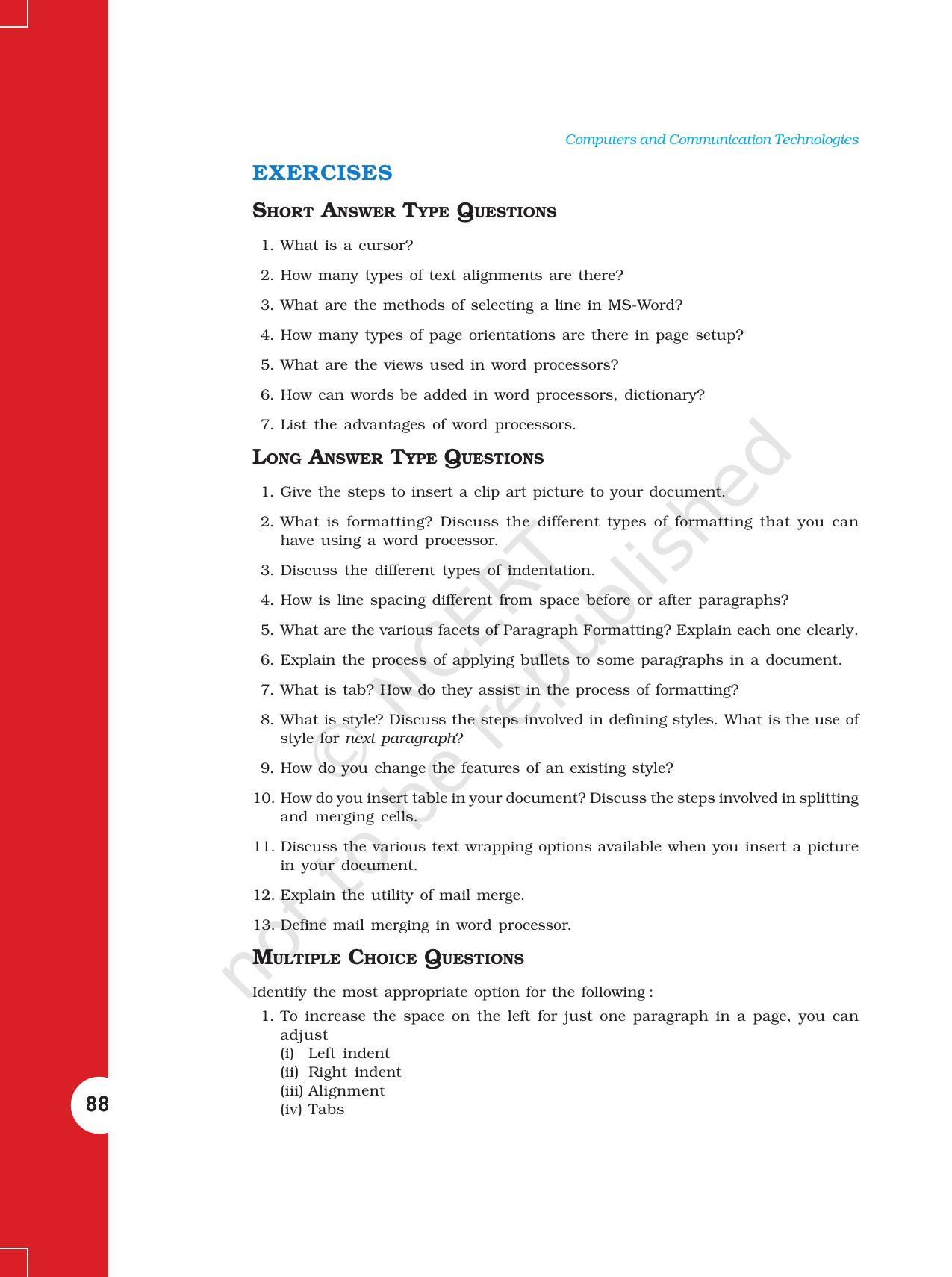 NCERT Book for Class 11 Computers Chapter 3 Word Processing Tool - Page 18