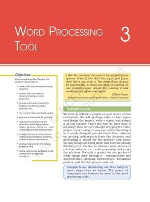 NCERT Book for Class 11 Computers Chapter 3 Word Processing Tool