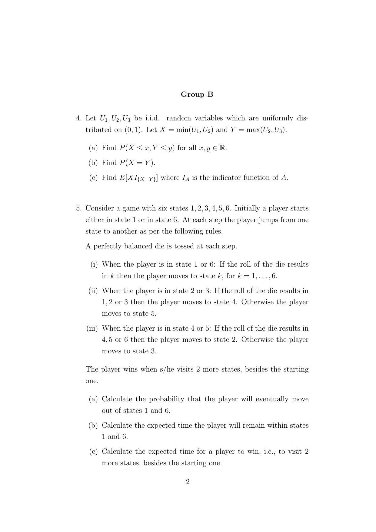 ISI Admission Test M.Stat.PSB 2021 Sample Paper - Page 2