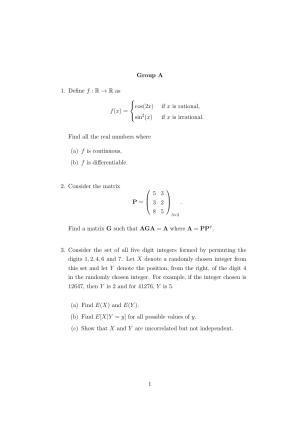 ISI Admission Test M.Stat.PSB 2021 Sample Paper