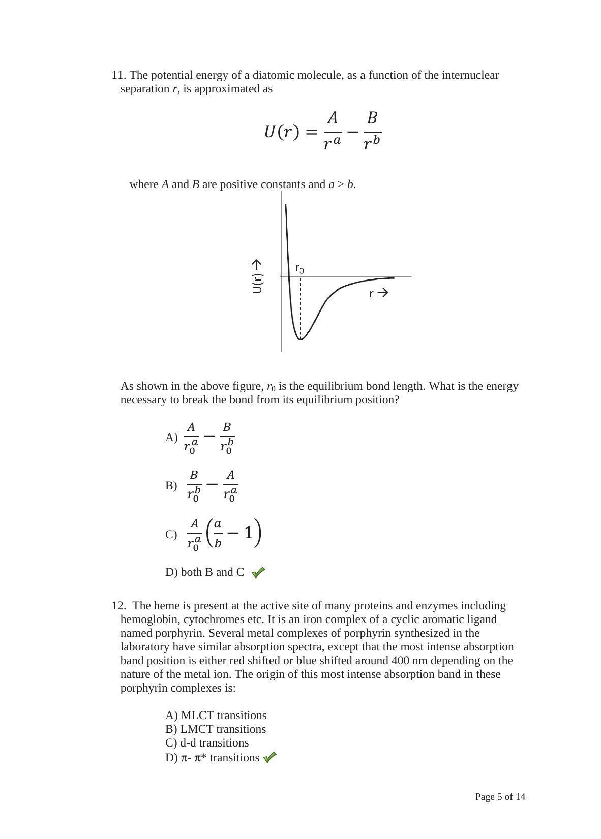 TIFR GS 2014 Chemistry X Question Paper - Page 5