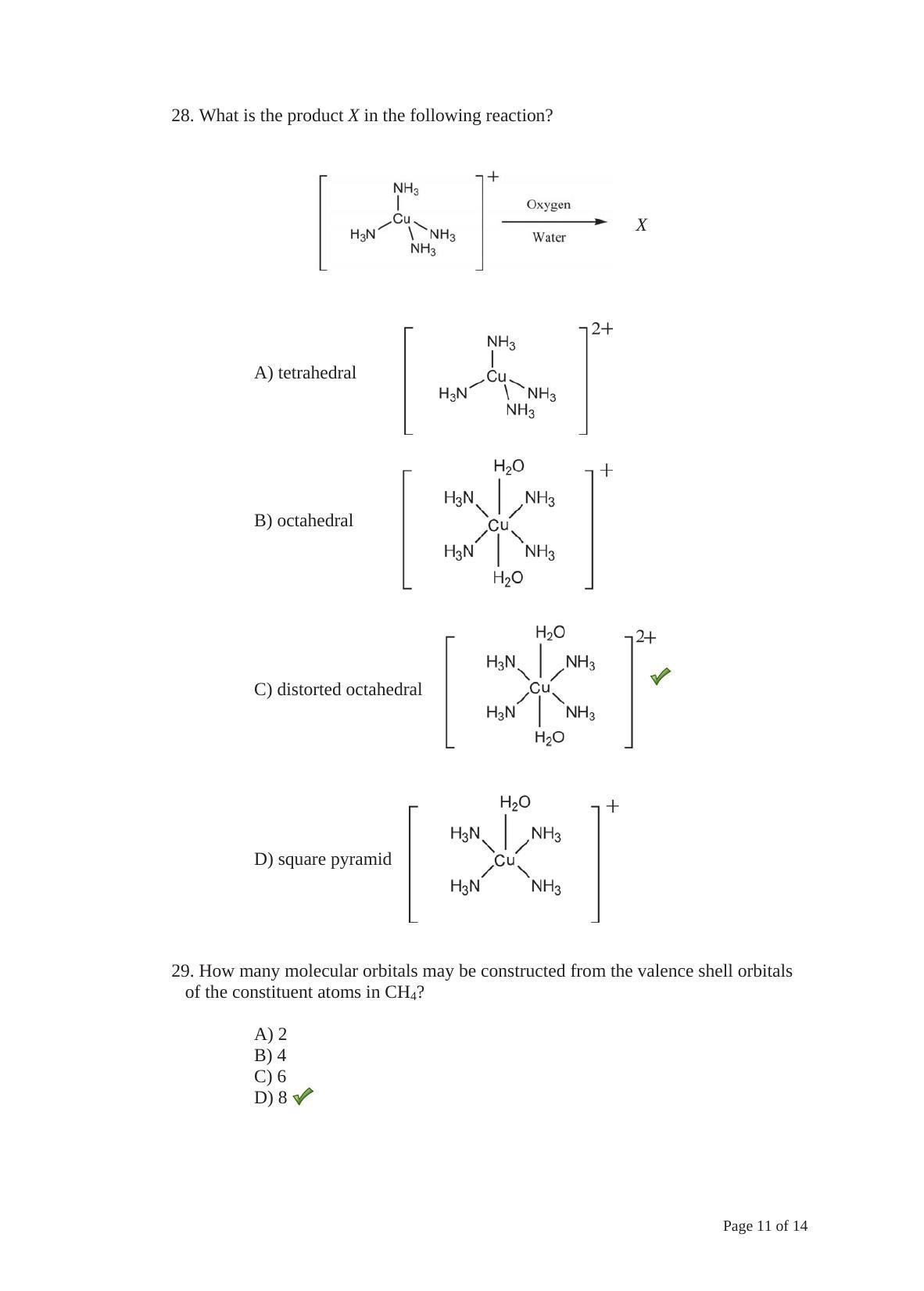 TIFR GS 2014 Chemistry X Question Paper - Page 11
