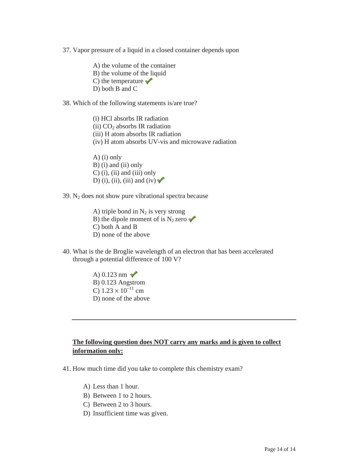 TIFR GS 2014 Chemistry X Question Paper - Page 14