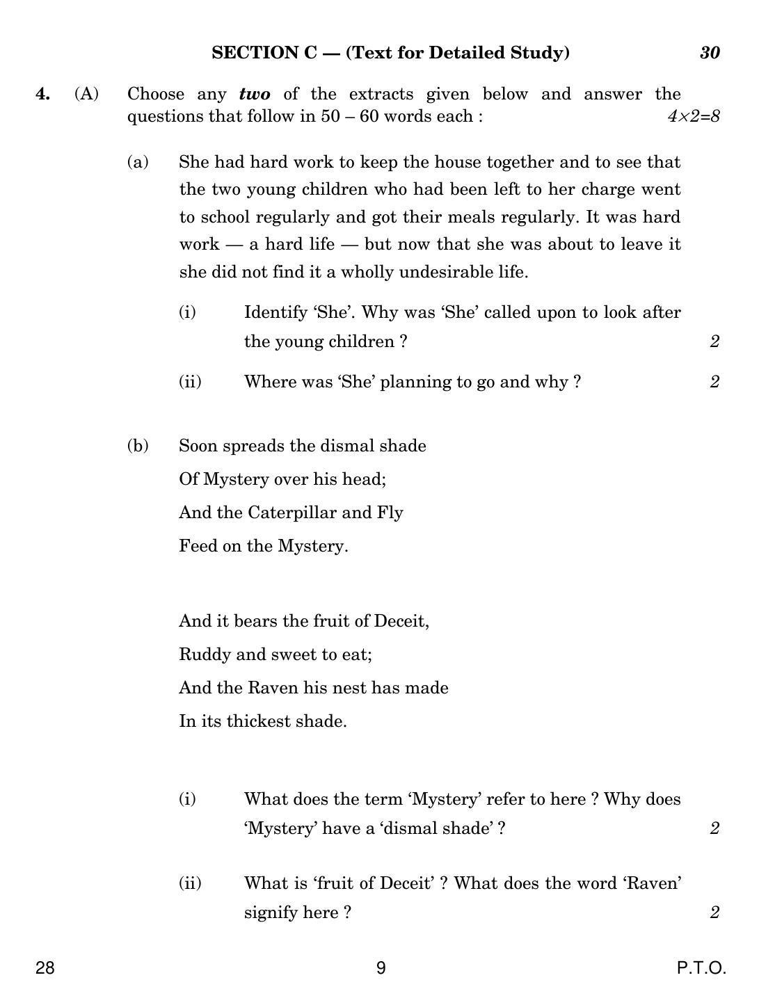 CBSE Class 12 28 ENGLISH ELECTIVE NCERT 2018 Question Paper - Page 9