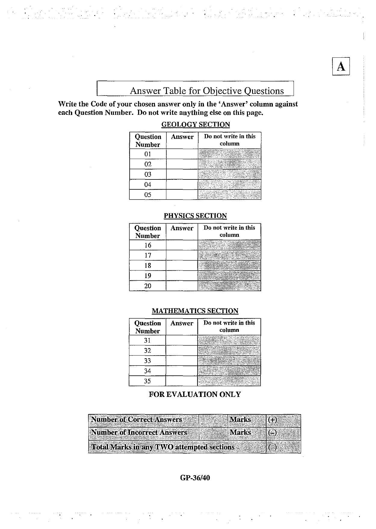 JAM 2013: GP Question Paper - Page 37