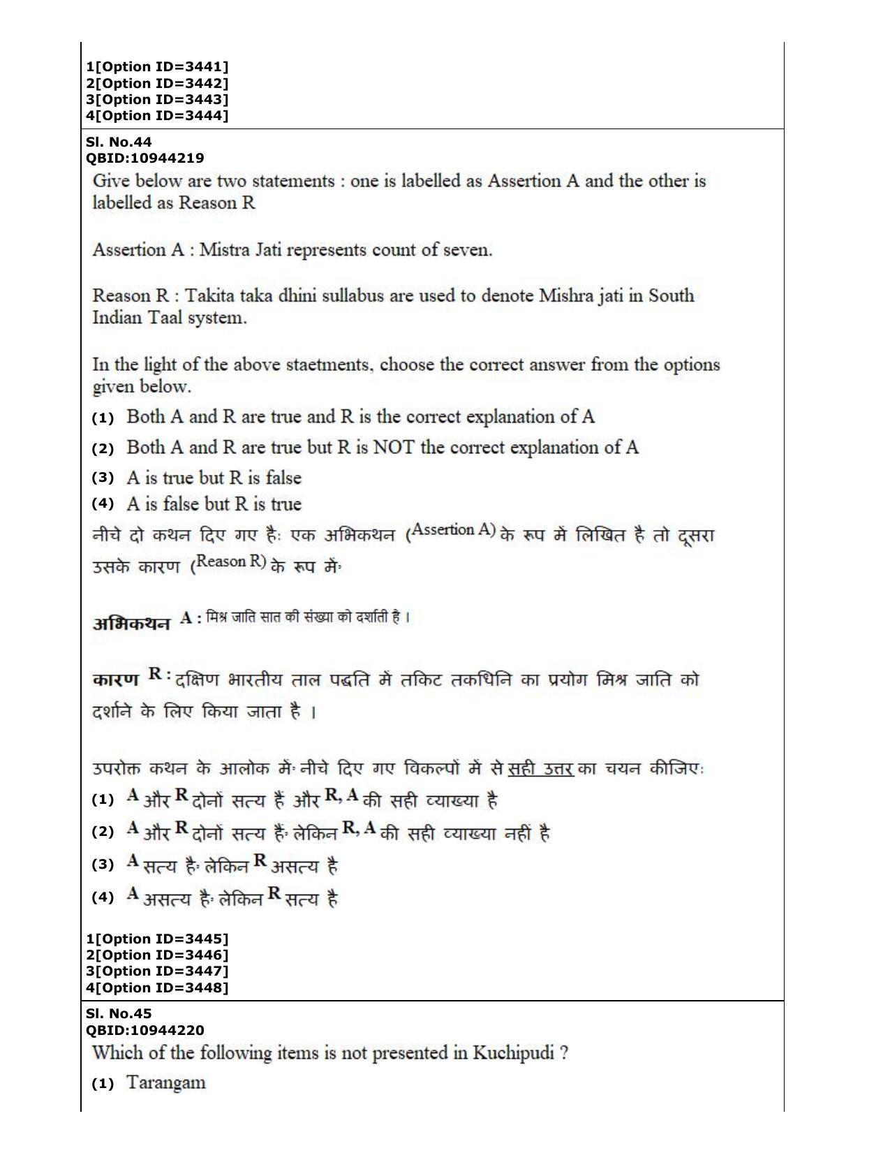 CUET (PG) 2022: PGQP-13 A. Dance (2-09-2022) Question Paper - Page 25