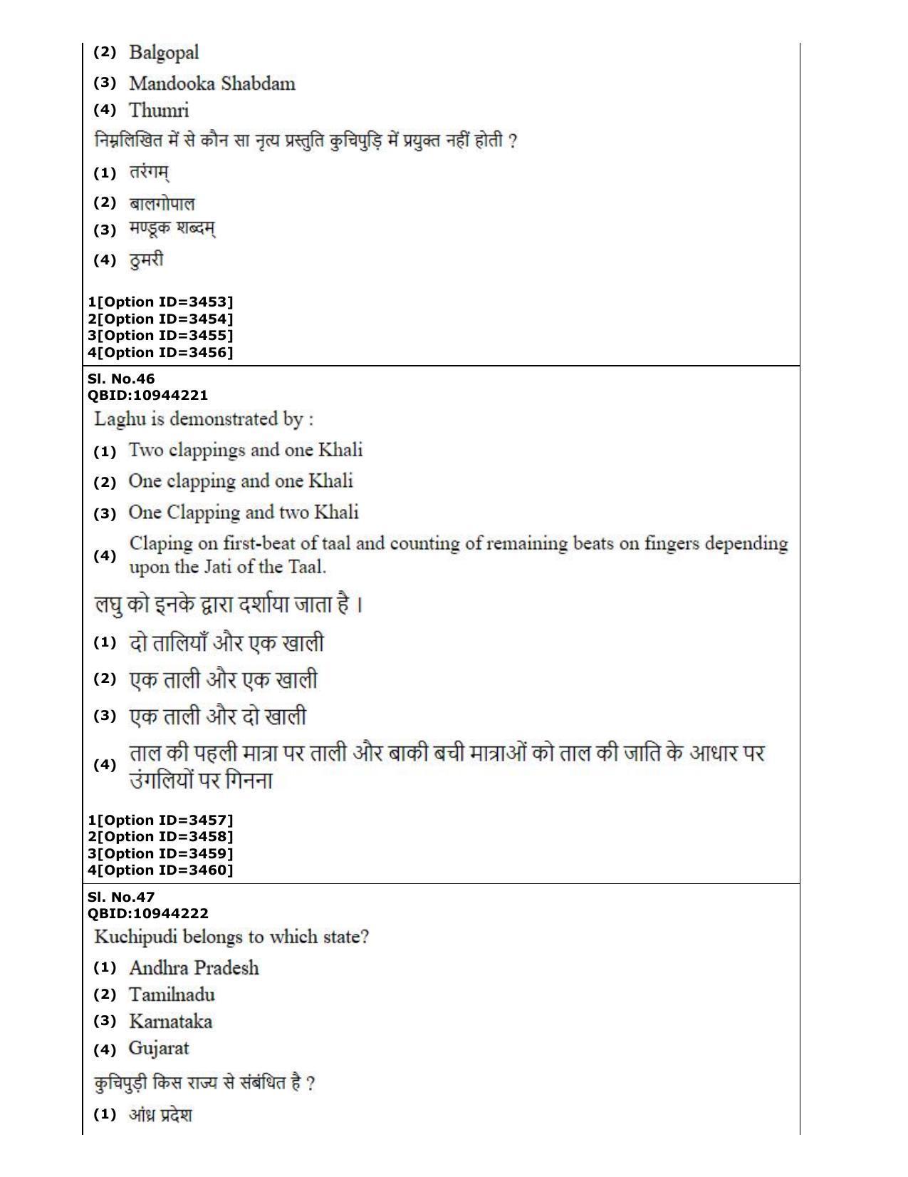 CUET (PG) 2022: PGQP-13 A. Dance (2-09-2022) Question Paper - Page 26