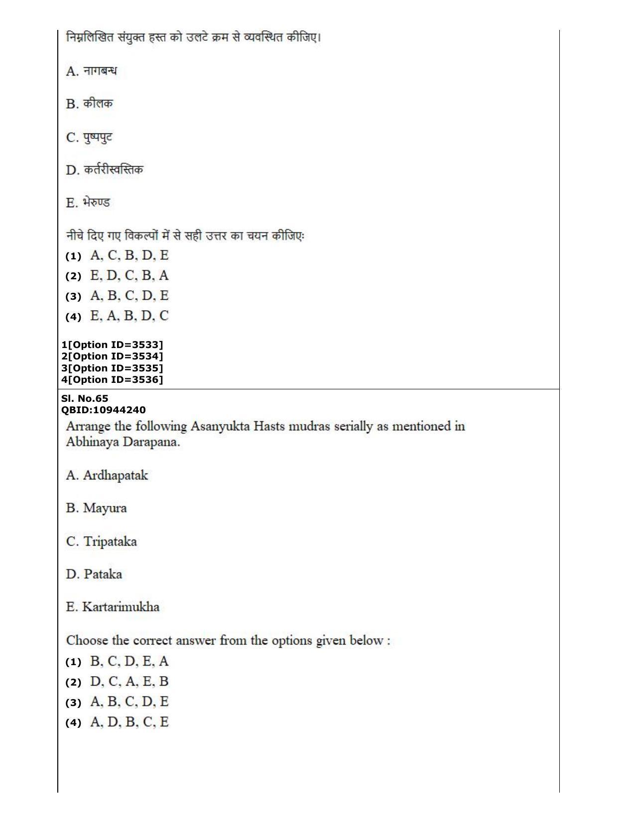 CUET (PG) 2022: PGQP-13 A. Dance (2-09-2022) Question Paper - Page 39