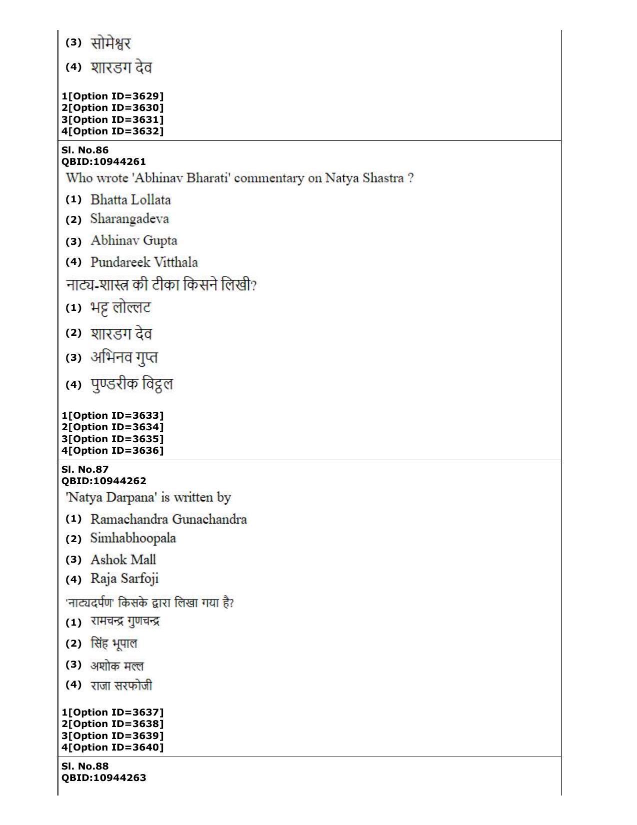 CUET (PG) 2022: PGQP-13 A. Dance (2-09-2022) Question Paper - Page 54