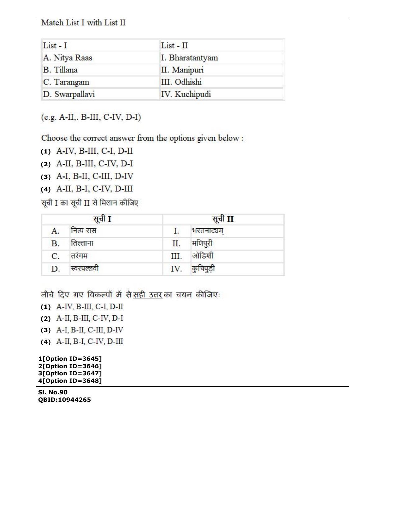 CUET (PG) 2022: PGQP-13 A. Dance (2-09-2022) Question Paper - Page 56