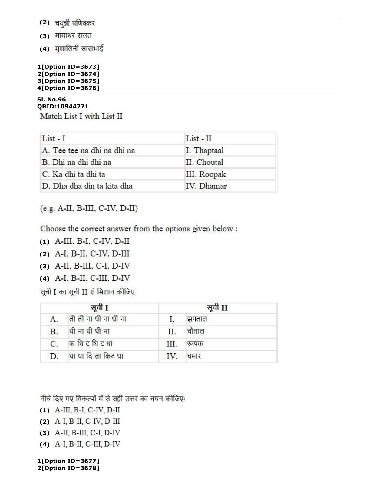 CUET (PG) 2022: PGQP-13 A. Dance (2-09-2022) Question Paper - Page 60