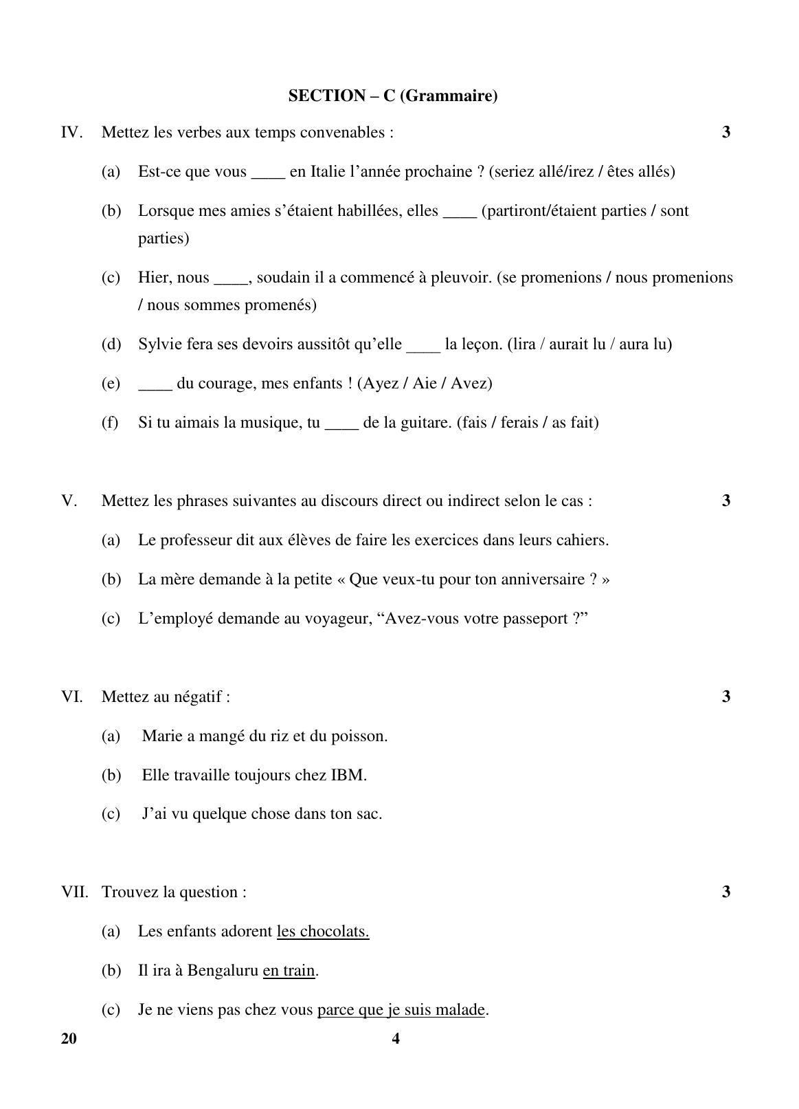 CBSE Class 10 20 (French) 2018 Question Paper - Page 4