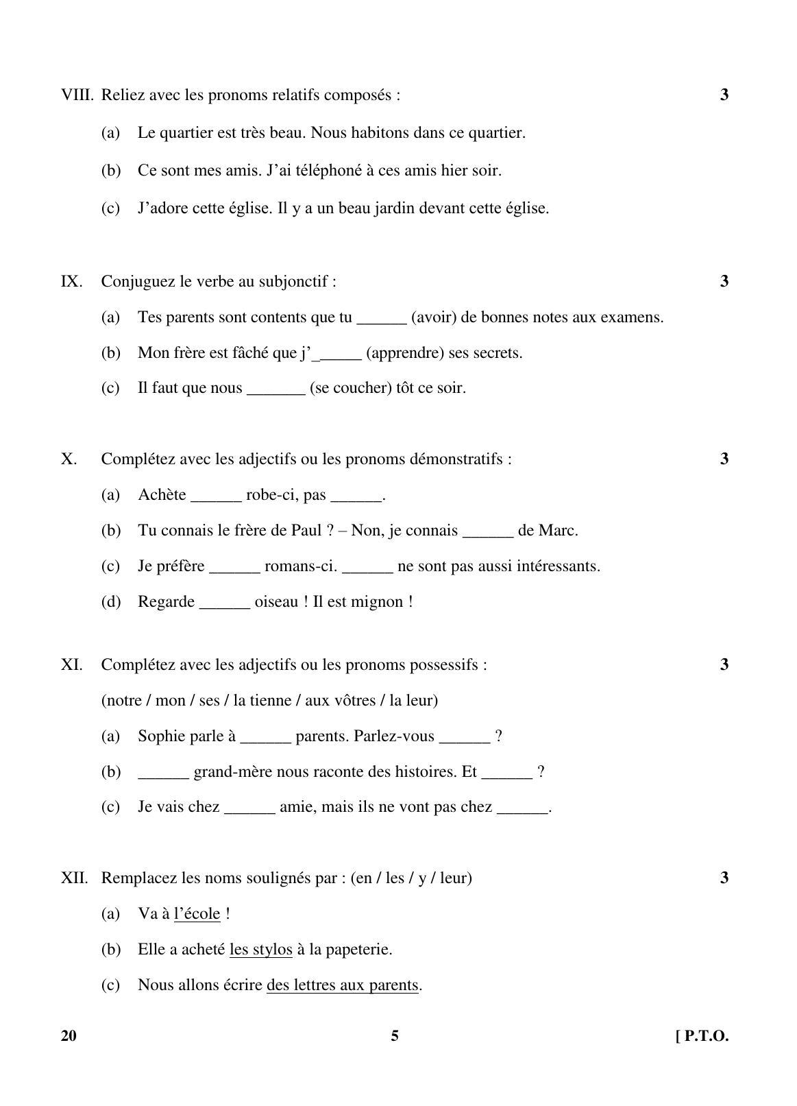 CBSE Class 10 20 (French) 2018 Question Paper - Page 5
