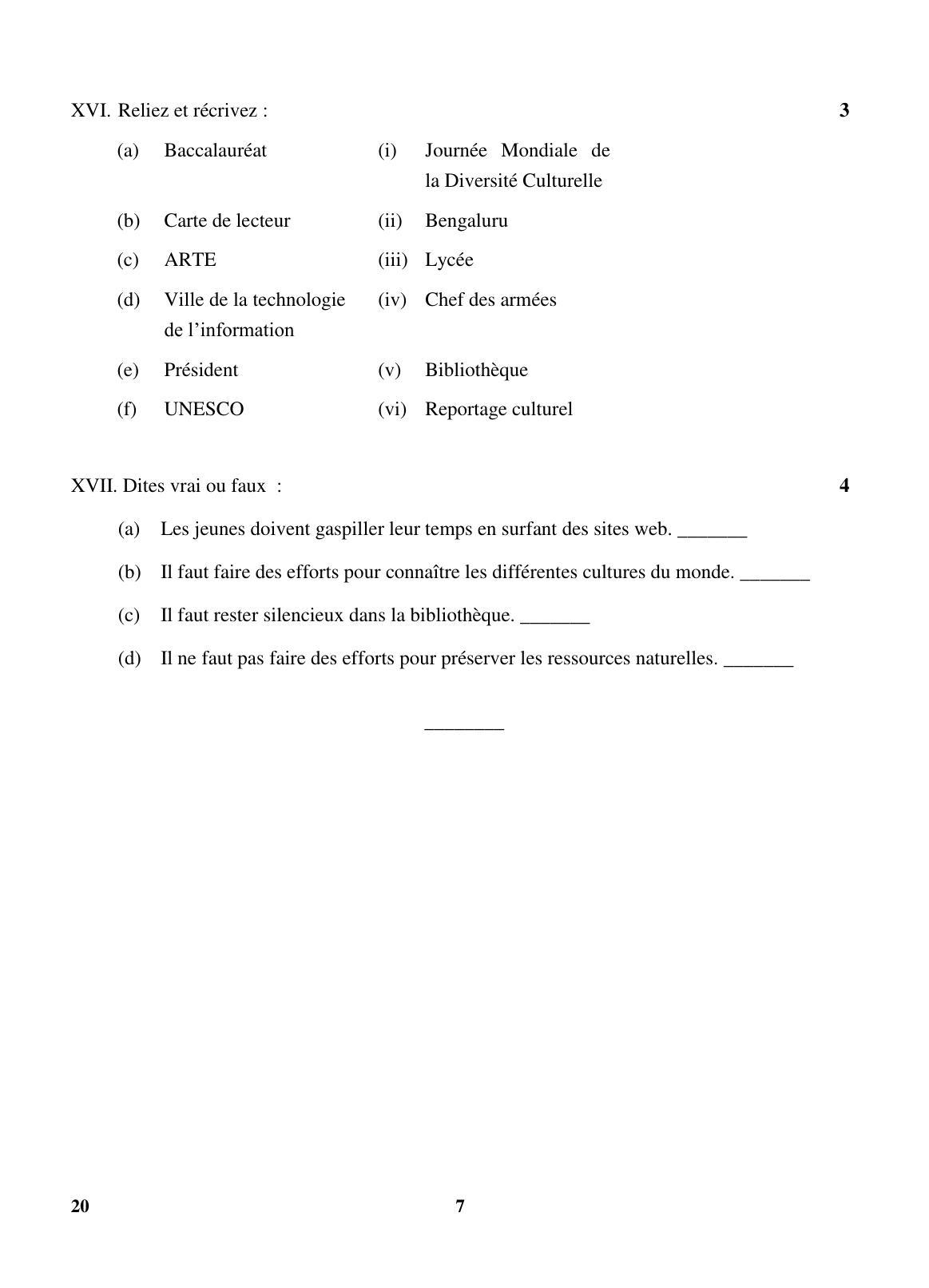 CBSE Class 10 20 (French) 2018 Question Paper - Page 7
