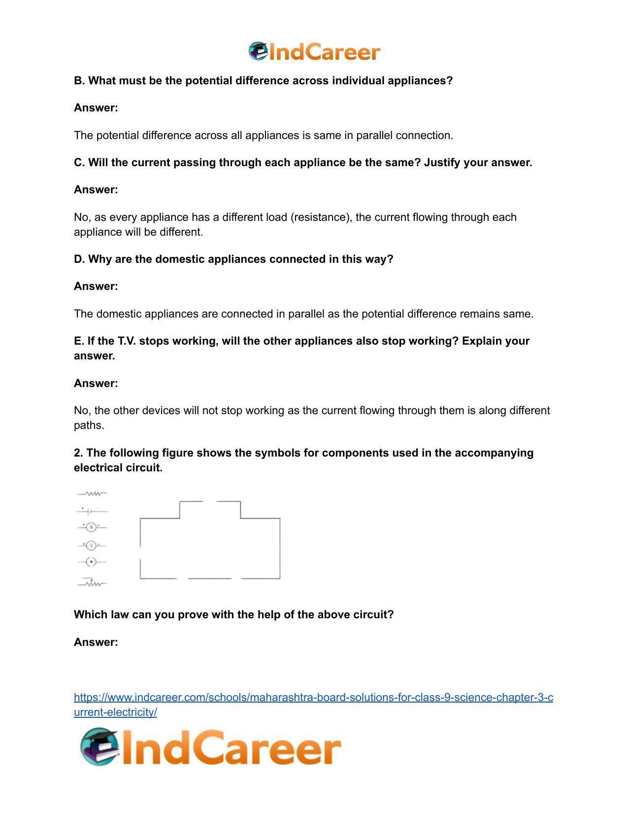 Maharashtra Board Solutions for Class 9- Science: Chapter 3- Current Electricity - Page 3