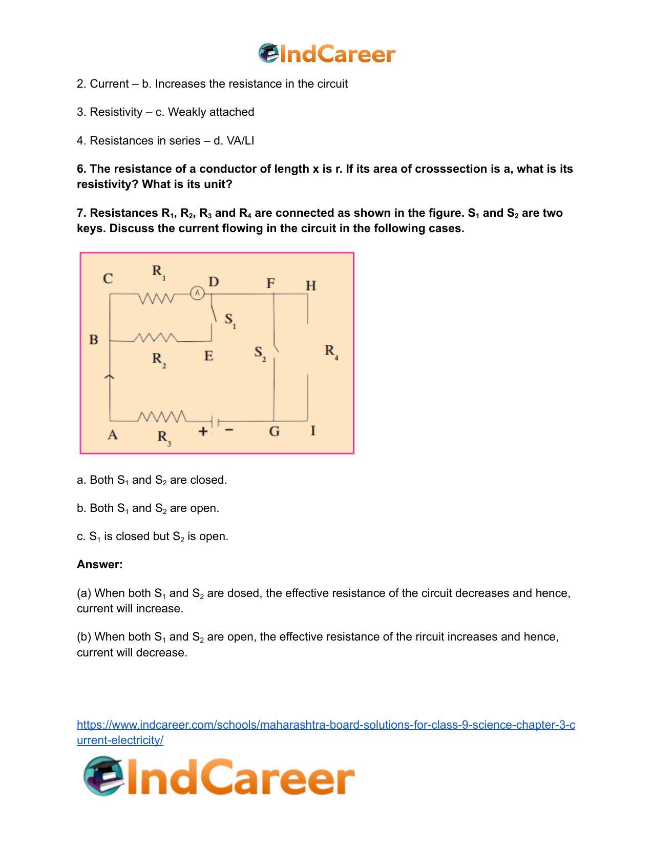 Maharashtra Board Solutions for Class 9- Science: Chapter 3- Current Electricity - Page 5