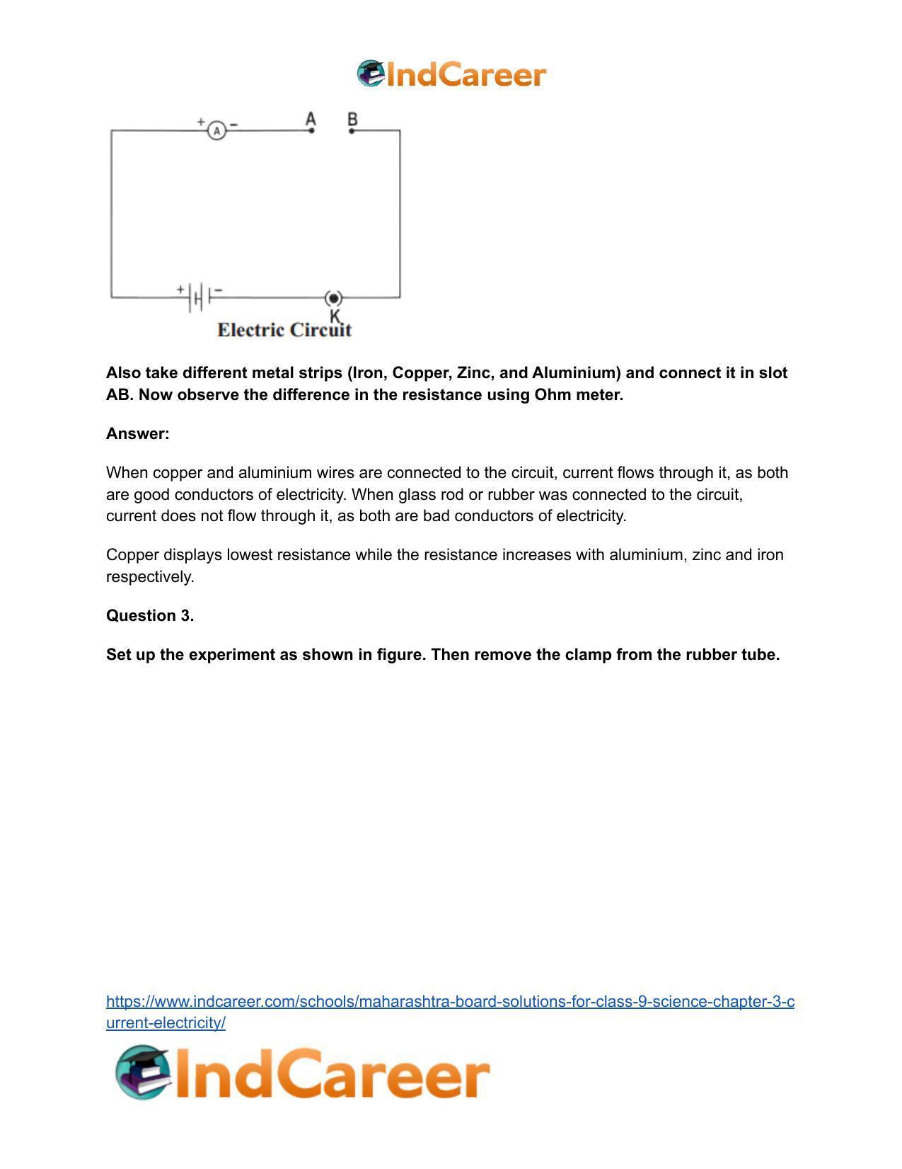 Maharashtra Board Solutions for Class 9- Science: Chapter 3- Current Electricity - Page 8