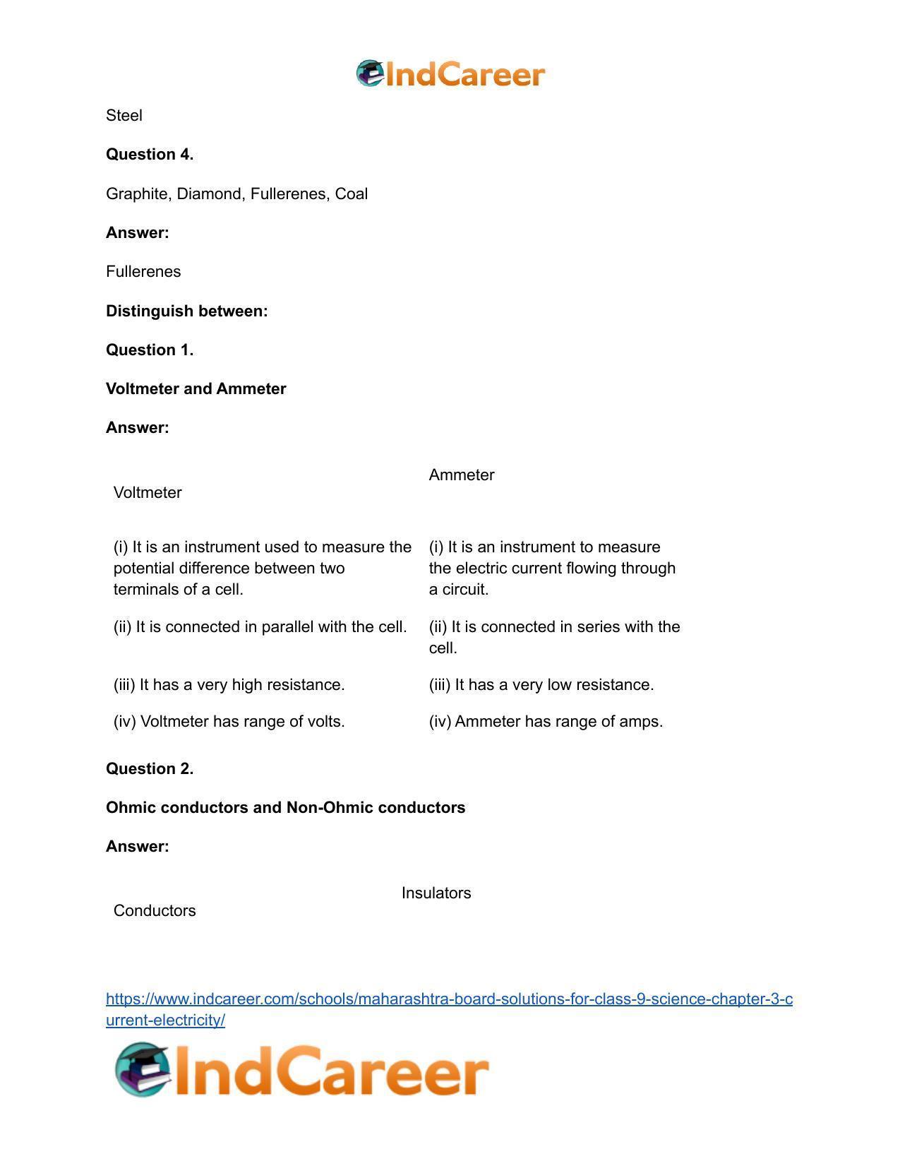 Maharashtra Board Solutions for Class 9- Science: Chapter 3- Current Electricity - Page 19
