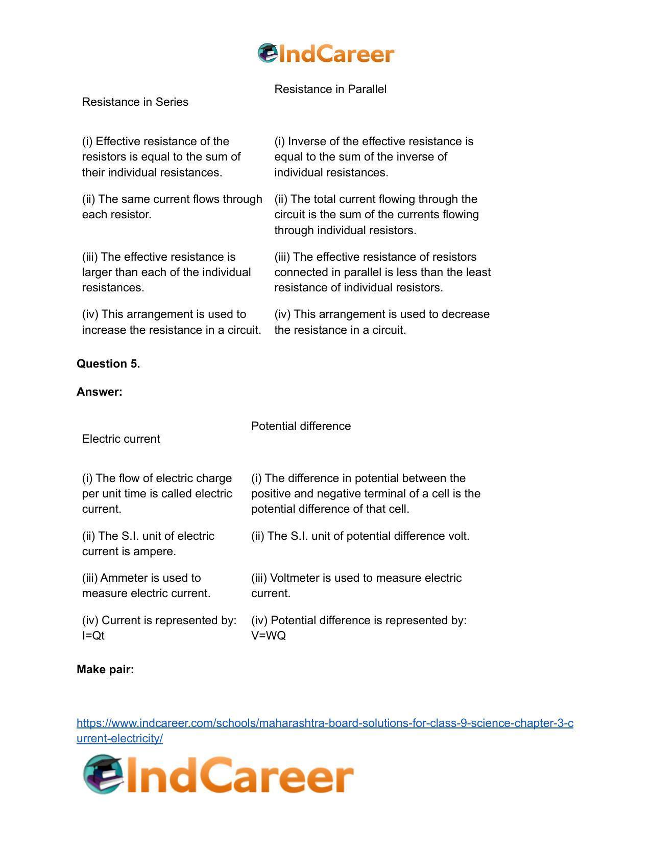 Maharashtra Board Solutions for Class 9- Science: Chapter 3- Current Electricity - Page 21