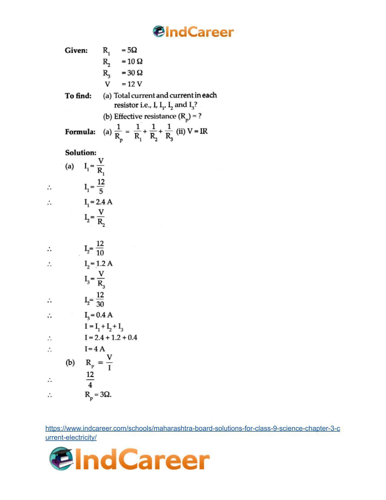 Maharashtra Board Solutions for Class 9- Science: Chapter 3- Current Electricity - Page 44