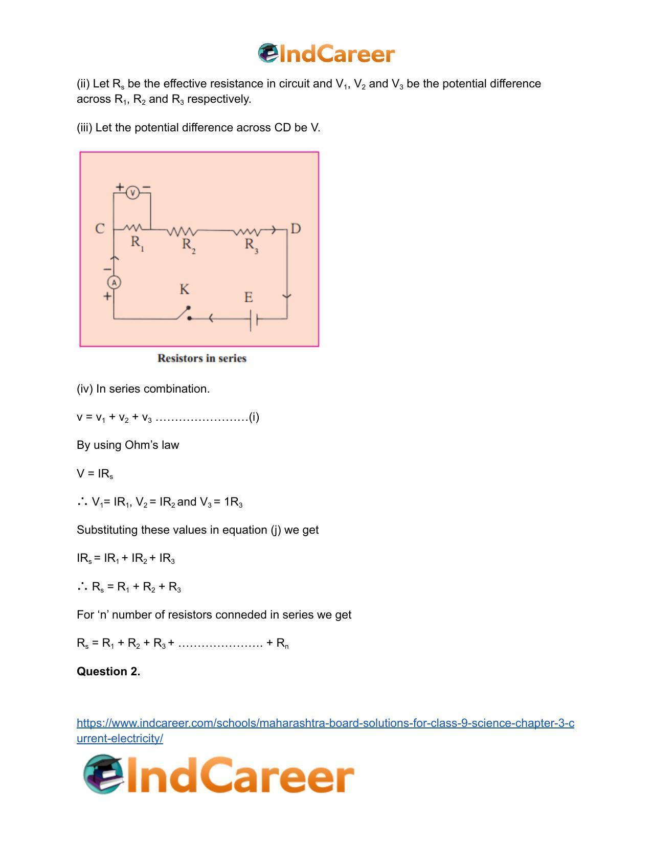 Maharashtra Board Solutions for Class 9- Science: Chapter 3- Current Electricity - Page 49