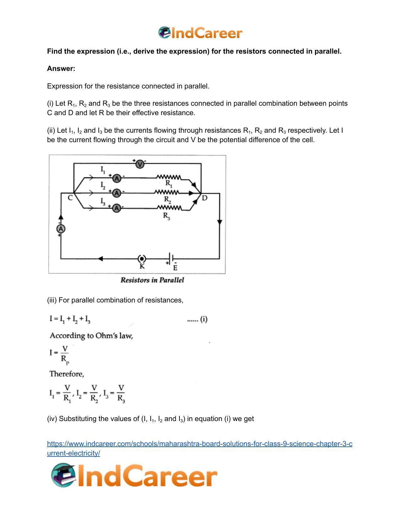 Maharashtra Board Solutions for Class 9- Science: Chapter 3- Current Electricity - Page 50