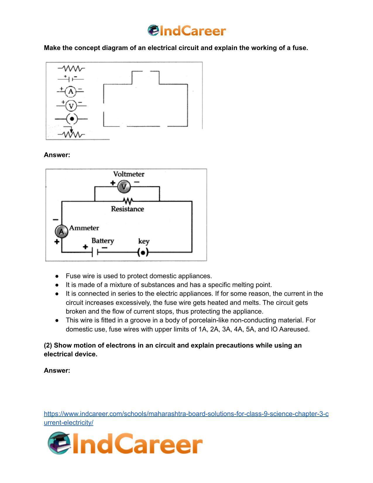 Maharashtra Board Solutions for Class 9- Science: Chapter 3- Current Electricity - Page 52