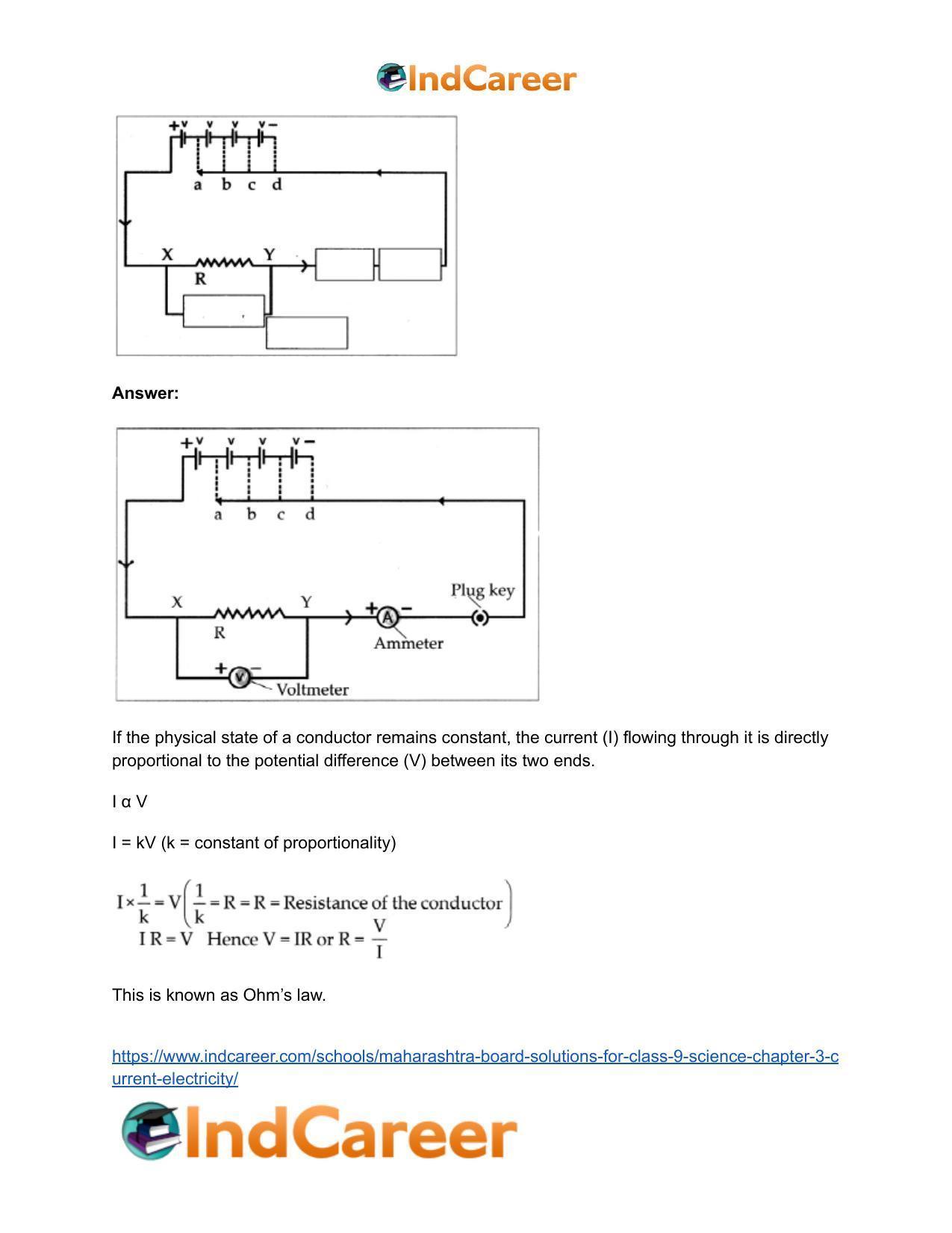 Maharashtra Board Solutions for Class 9- Science: Chapter 3- Current Electricity - Page 54