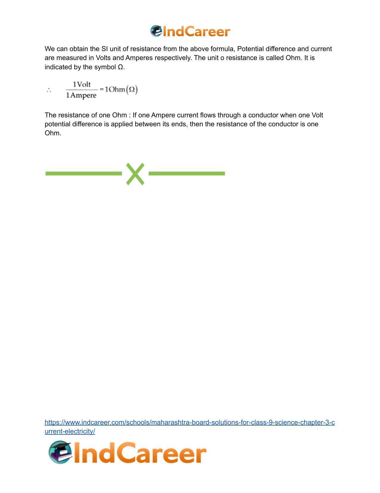 Maharashtra Board Solutions for Class 9- Science: Chapter 3- Current Electricity - Page 55
