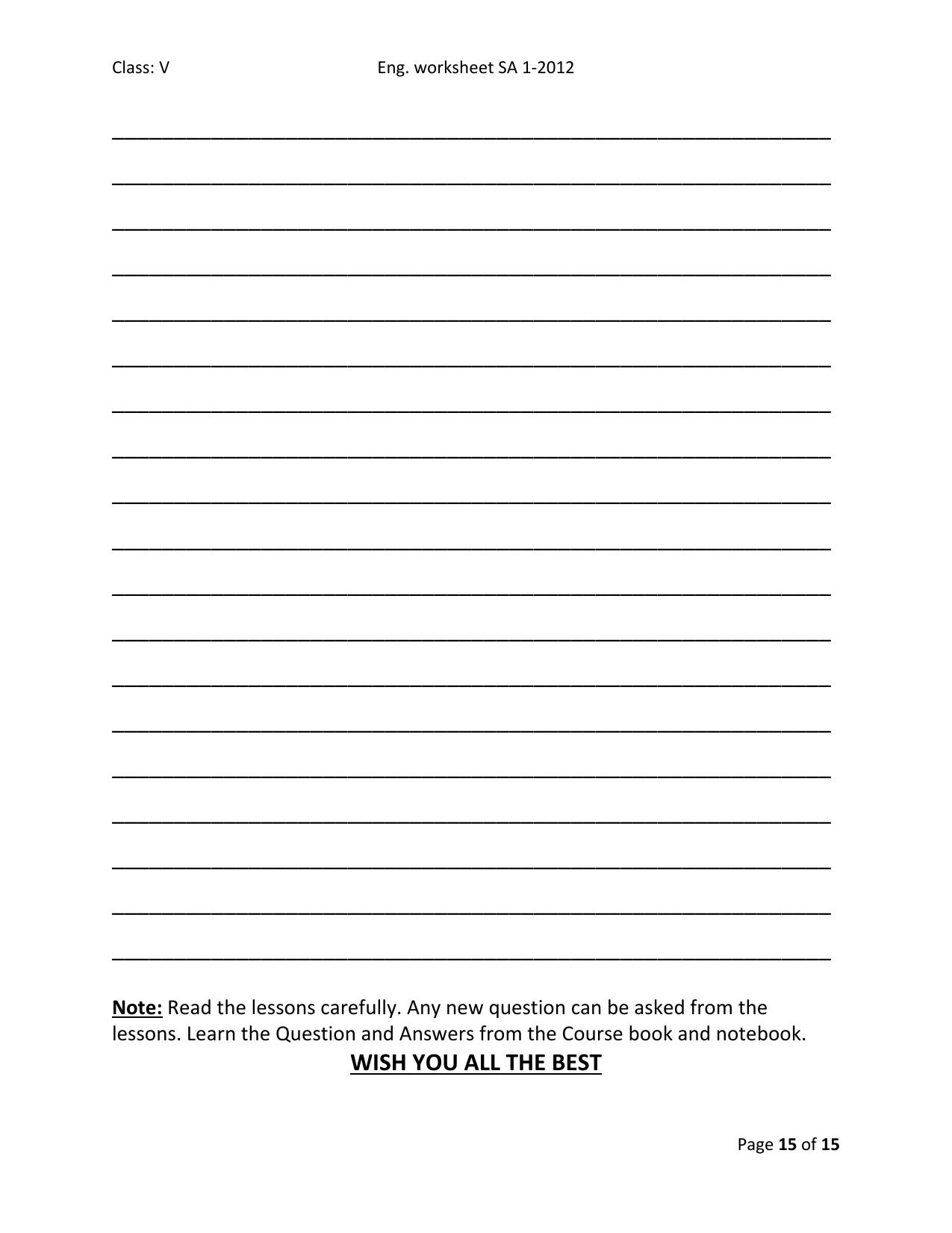 Worksheet for Class 5 English Kind of Adjectives Assignment - Page 7