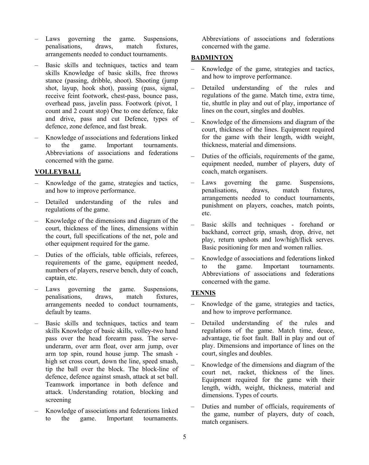 ISC Class 12 Physical Education Syllabus - Page 5