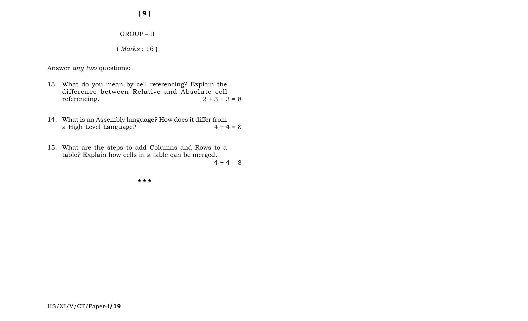 Meghalaya Board (MBOSE) Class 11 Computer_Technique__Paper_-I_ 2019 Question Paper - Page 5