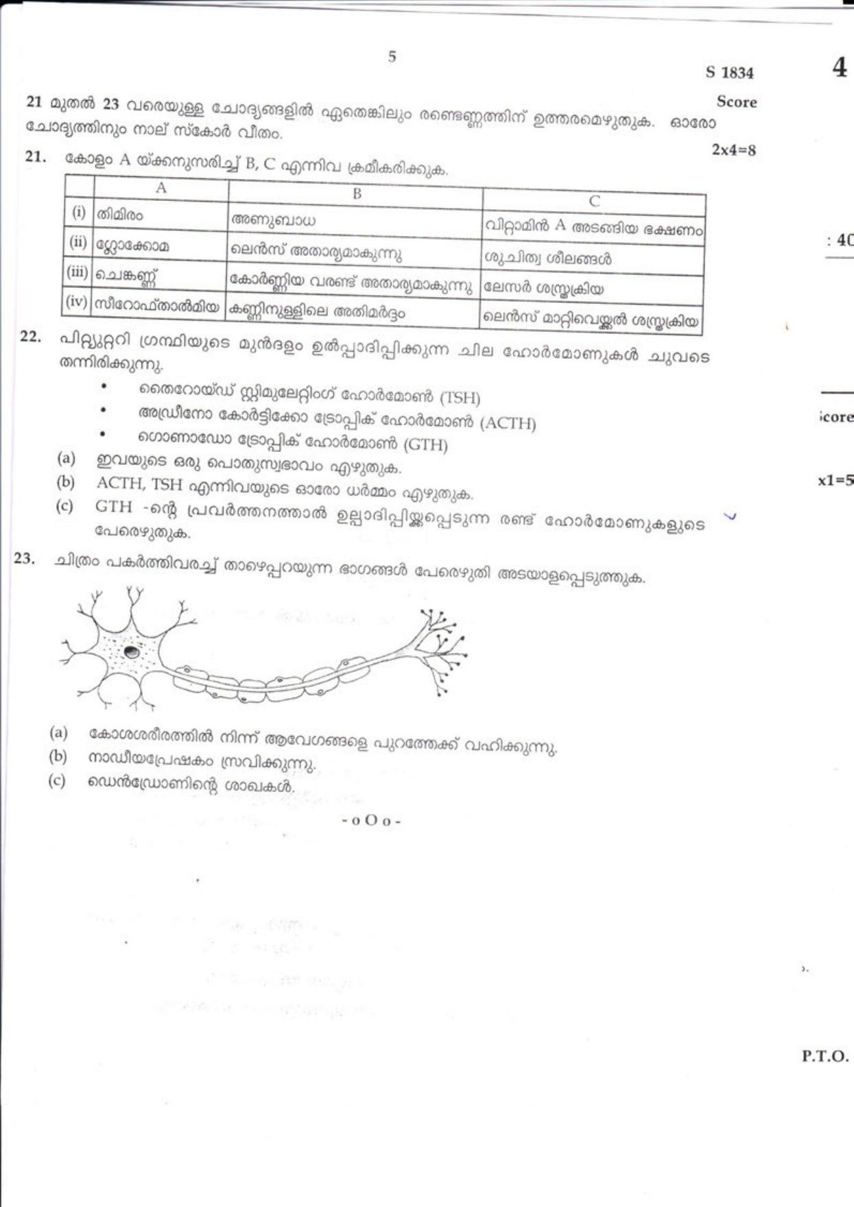 Kerala SSLC 2018 Biology (MM) Question Paper - Page 5
