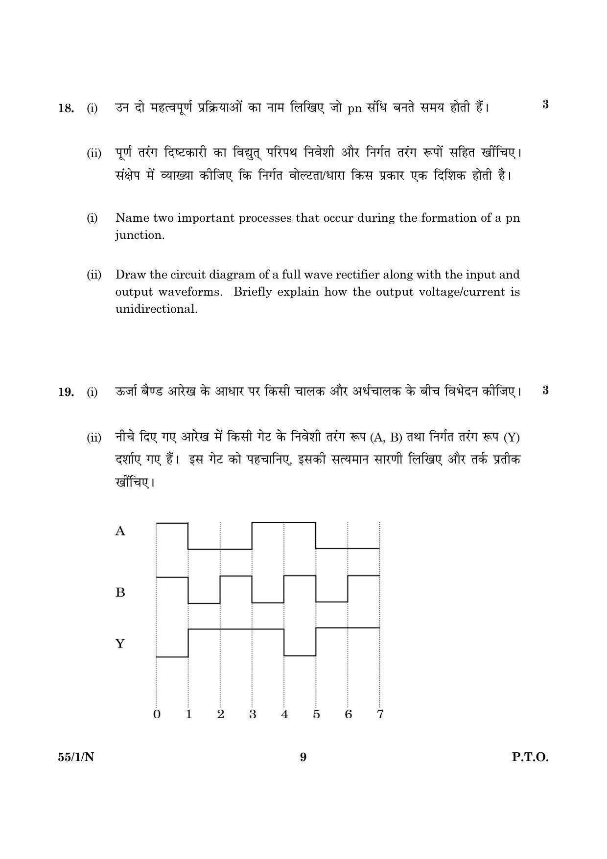 CBSE Class 12 055 Set 1 N Physics Theory 2016 Question Paper - Page 9