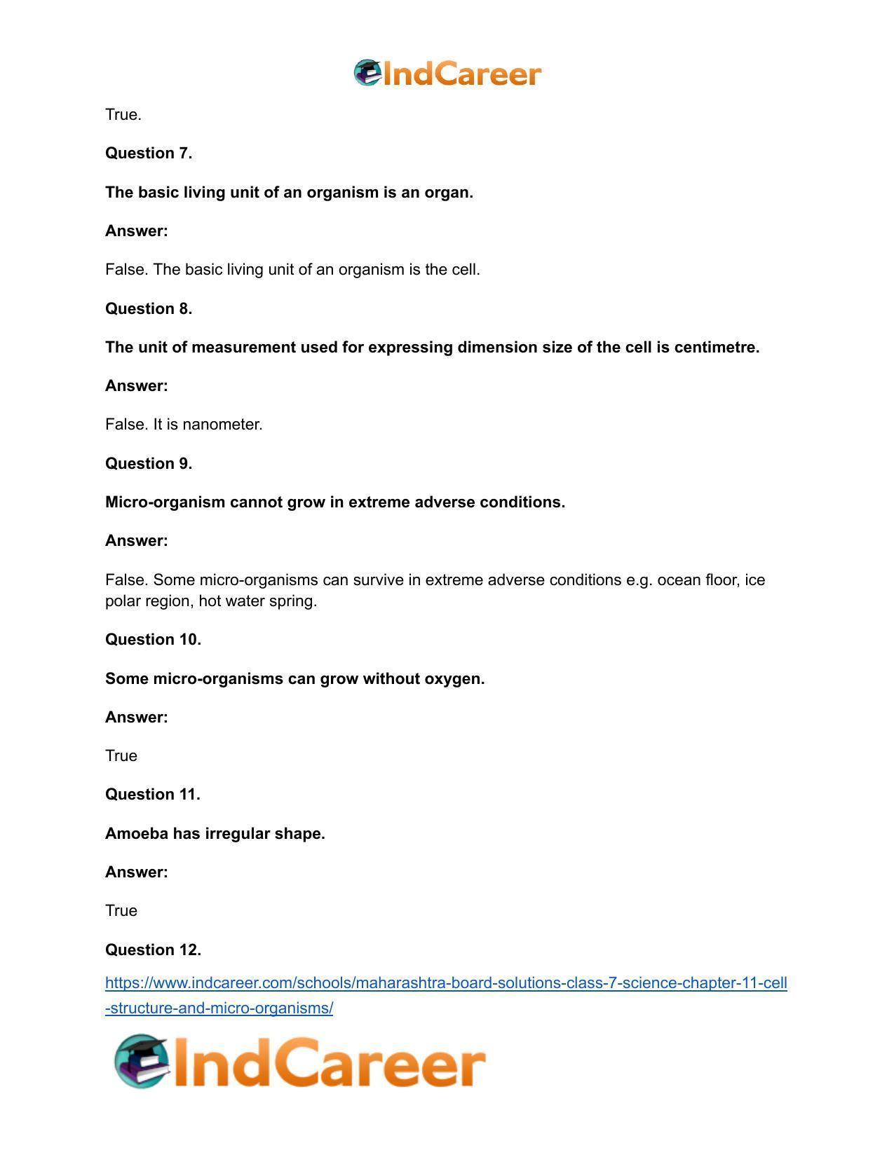 Maharashtra Board Solutions Class 7-Science: Chapter 11- Cell Structure and Micro-organisms - Page 16