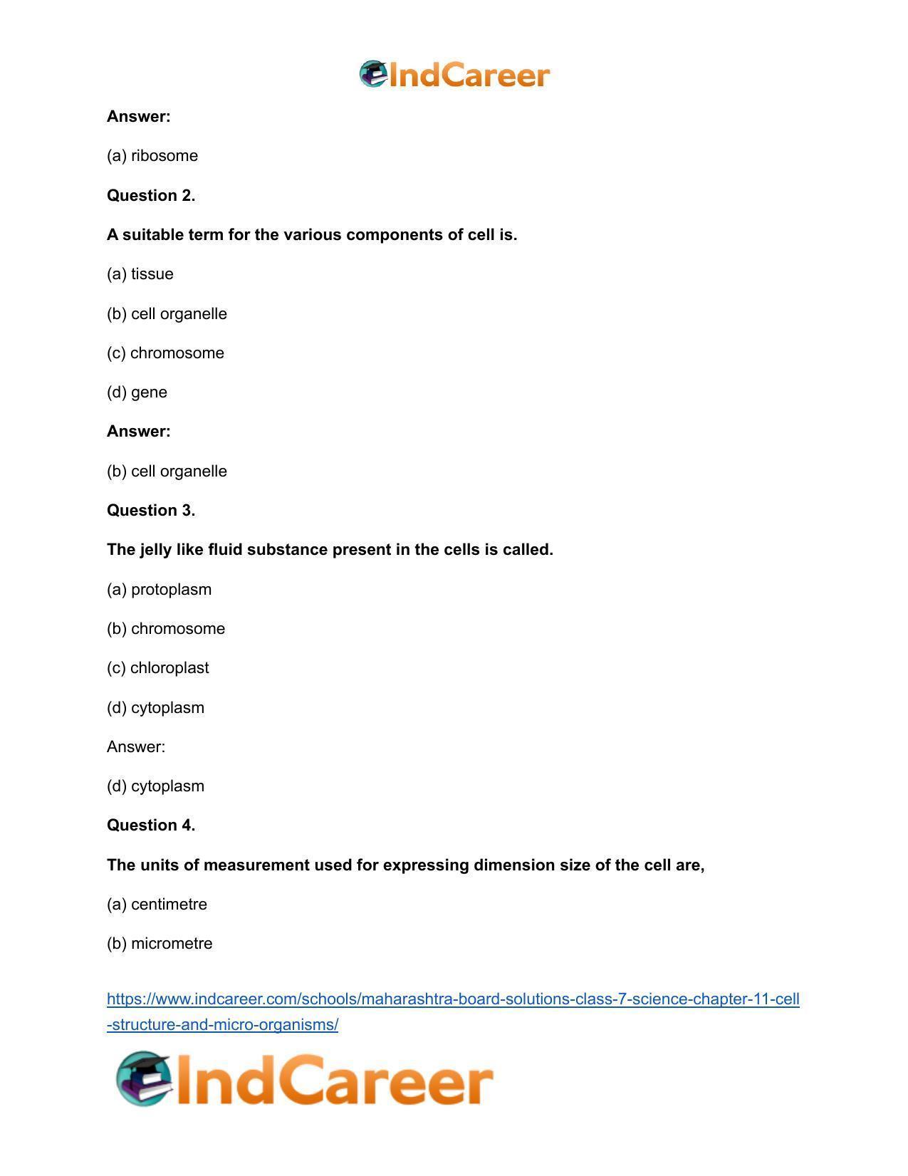 Maharashtra Board Solutions Class 7-Science: Chapter 11- Cell Structure and Micro-organisms - Page 18