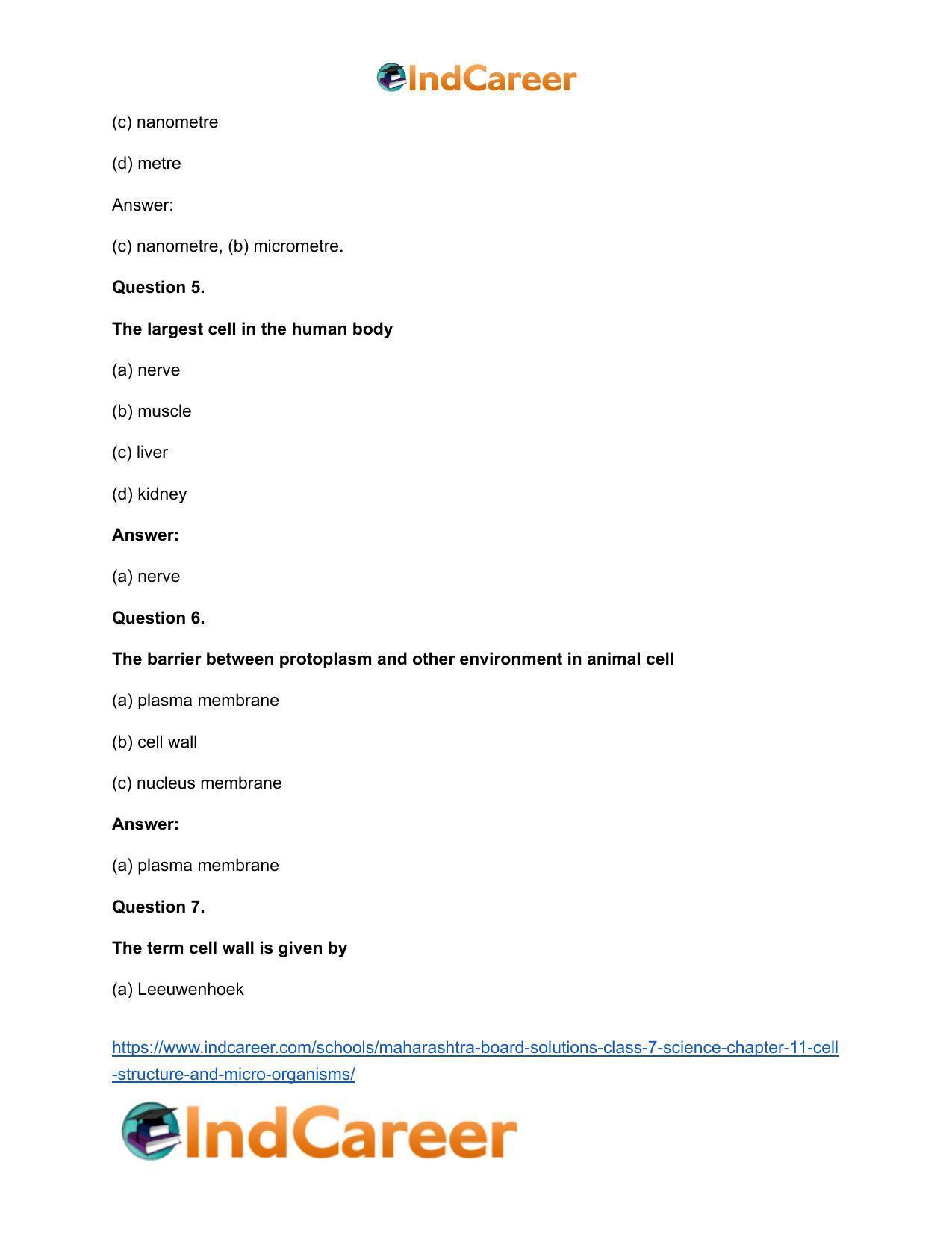 Maharashtra Board Solutions Class 7-Science: Chapter 11- Cell Structure and Micro-organisms - Page 19