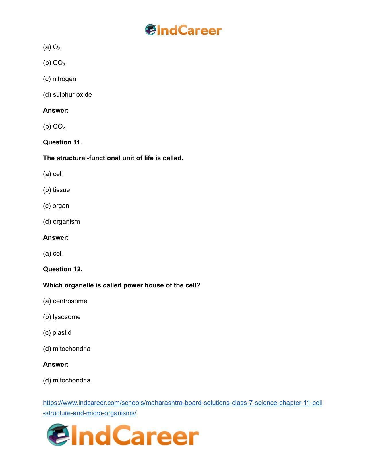 Maharashtra Board Solutions Class 7-Science: Chapter 11- Cell Structure and Micro-organisms - Page 21