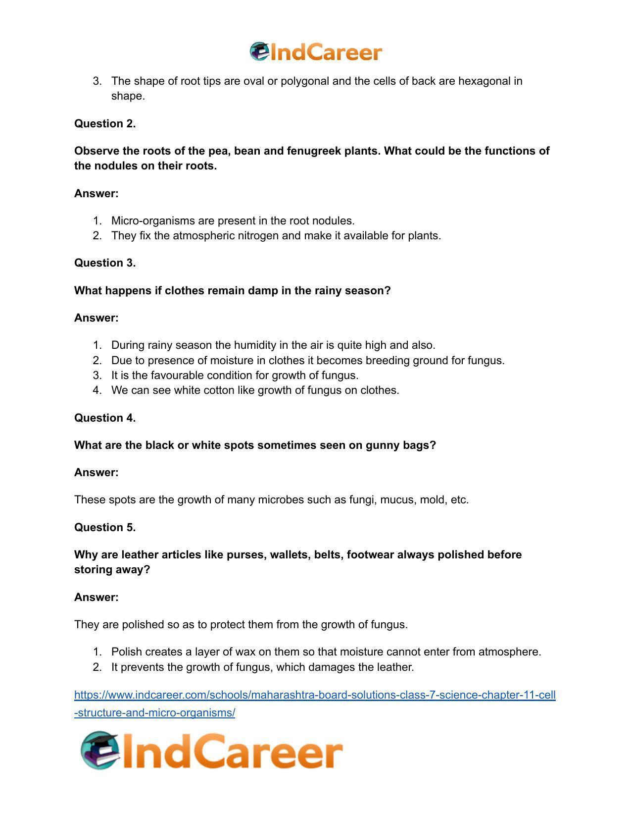 Maharashtra Board Solutions Class 7-Science: Chapter 11- Cell Structure and Micro-organisms - Page 32