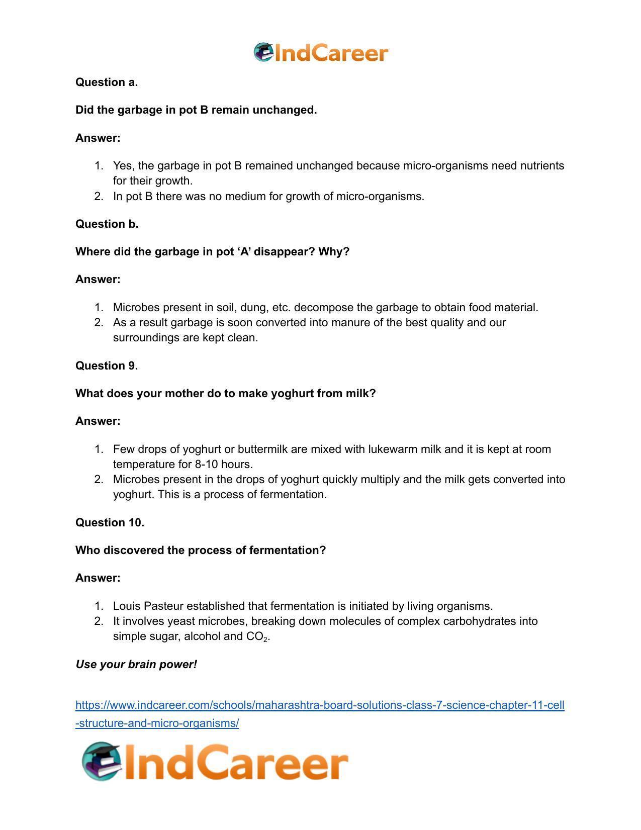 Maharashtra Board Solutions Class 7-Science: Chapter 11- Cell Structure and Micro-organisms - Page 34
