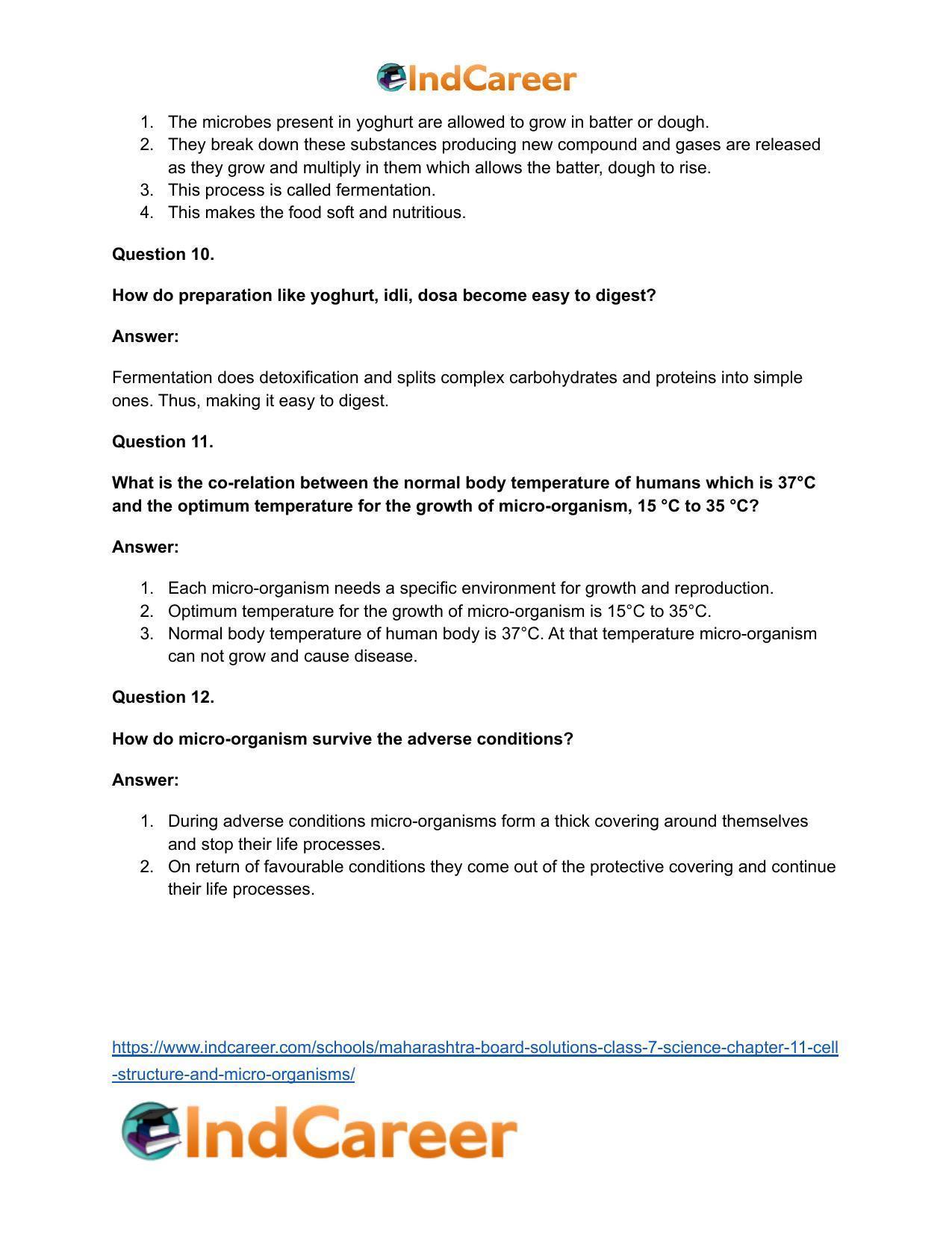 Maharashtra Board Solutions Class 7-Science: Chapter 11- Cell Structure and Micro-organisms - Page 37