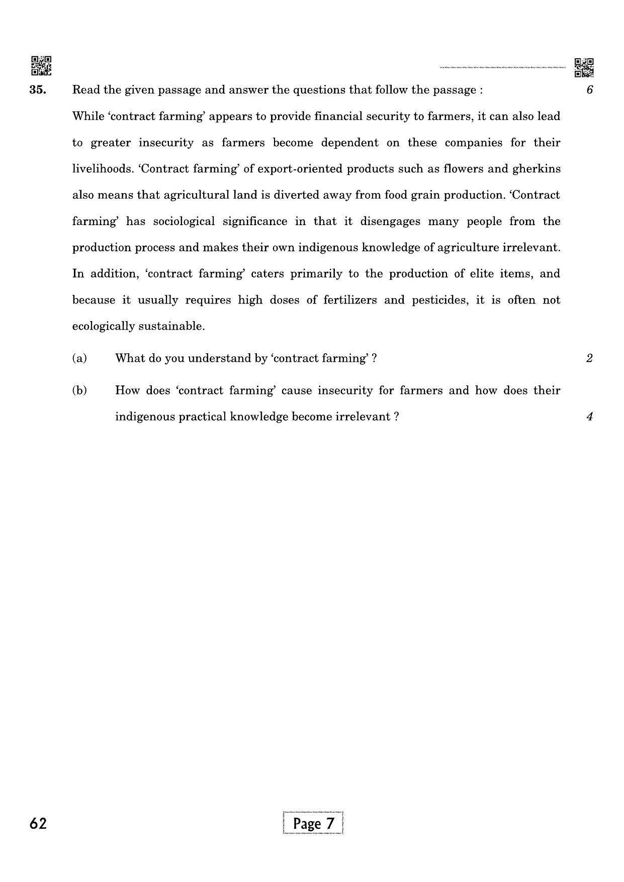CBSE Class 12 039 SOCIOLOGY 2021 Compartment Question Paper - Page 7