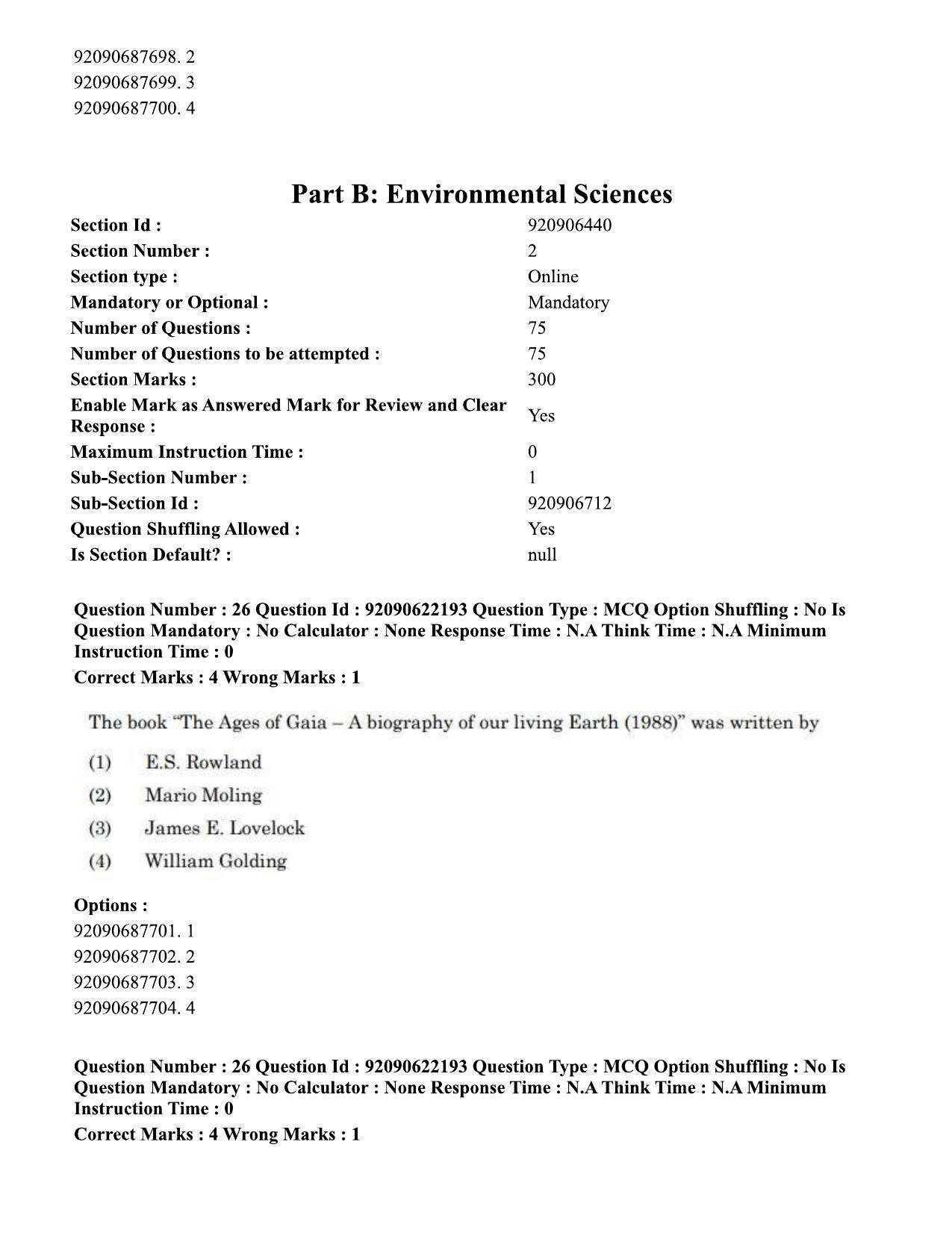 CUET PG 2023: SCQP11 – Environmental Sciences/Studies Hin-Shift 1 (24-06-2023) Question Paper - Page 31