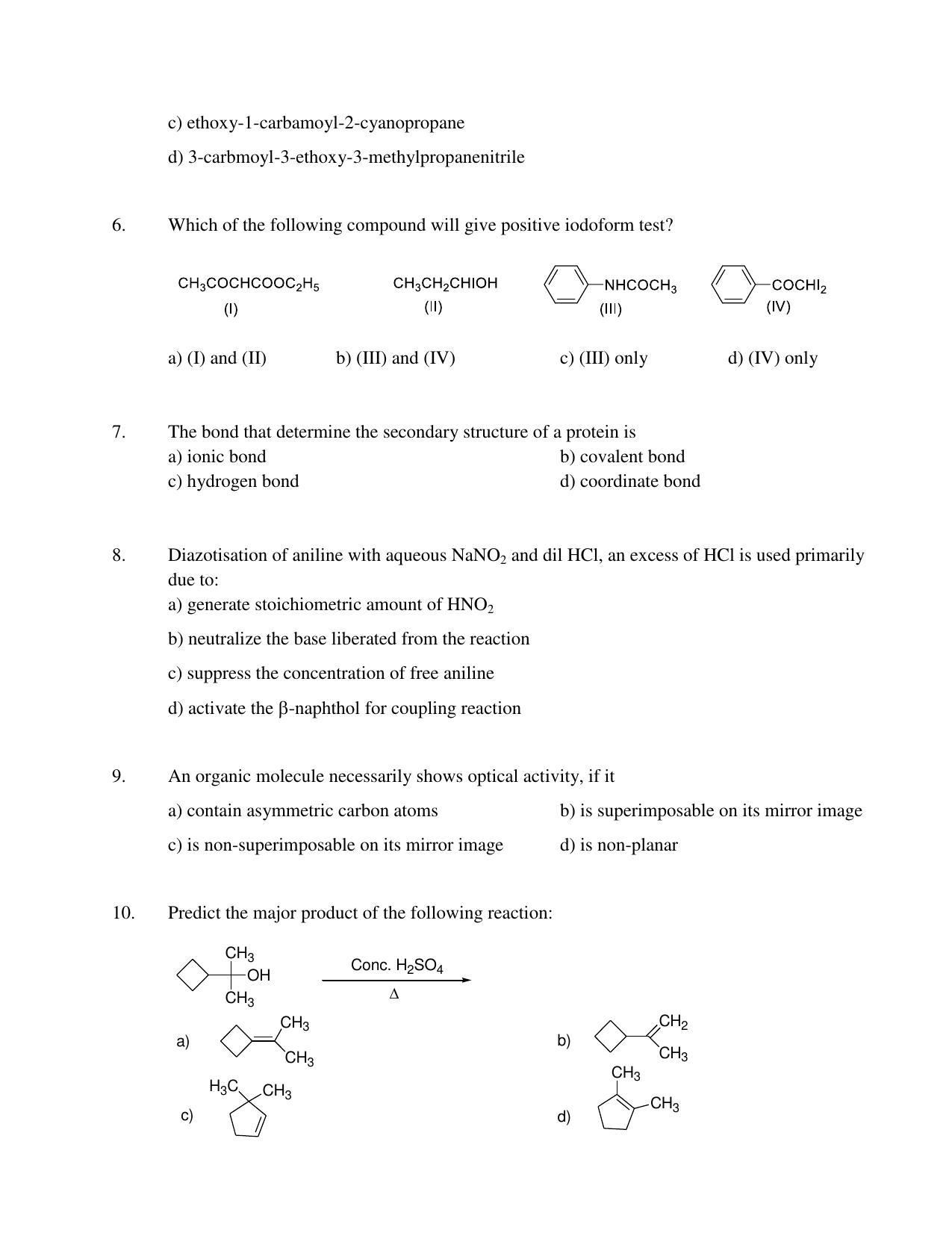 OJEE 2014 Chemistry (Pharmacy/ BAMS/ BHMS/MCA-dual degree) Question Paper - Page 2