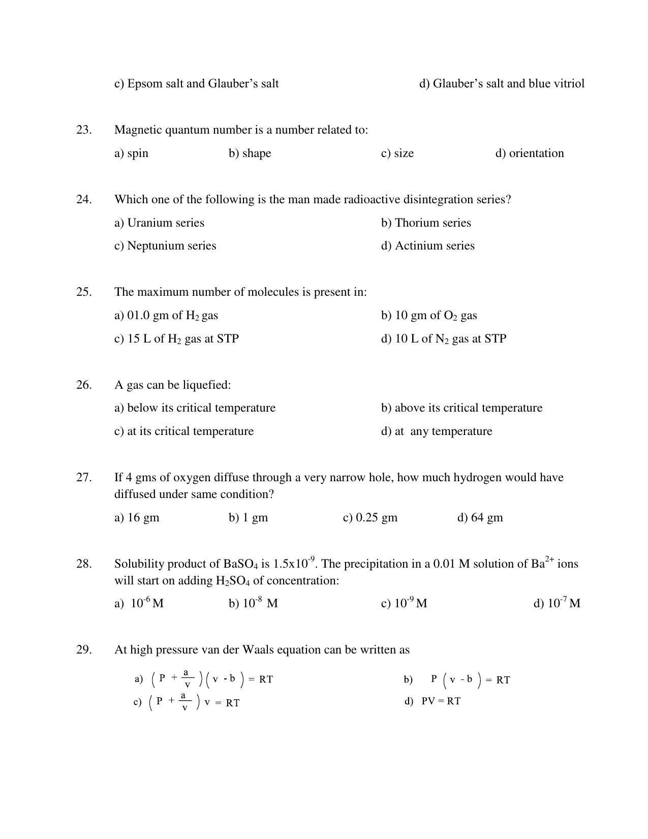 OJEE 2014 Chemistry (Pharmacy/ BAMS/ BHMS/MCA-dual degree) Question Paper - Page 5