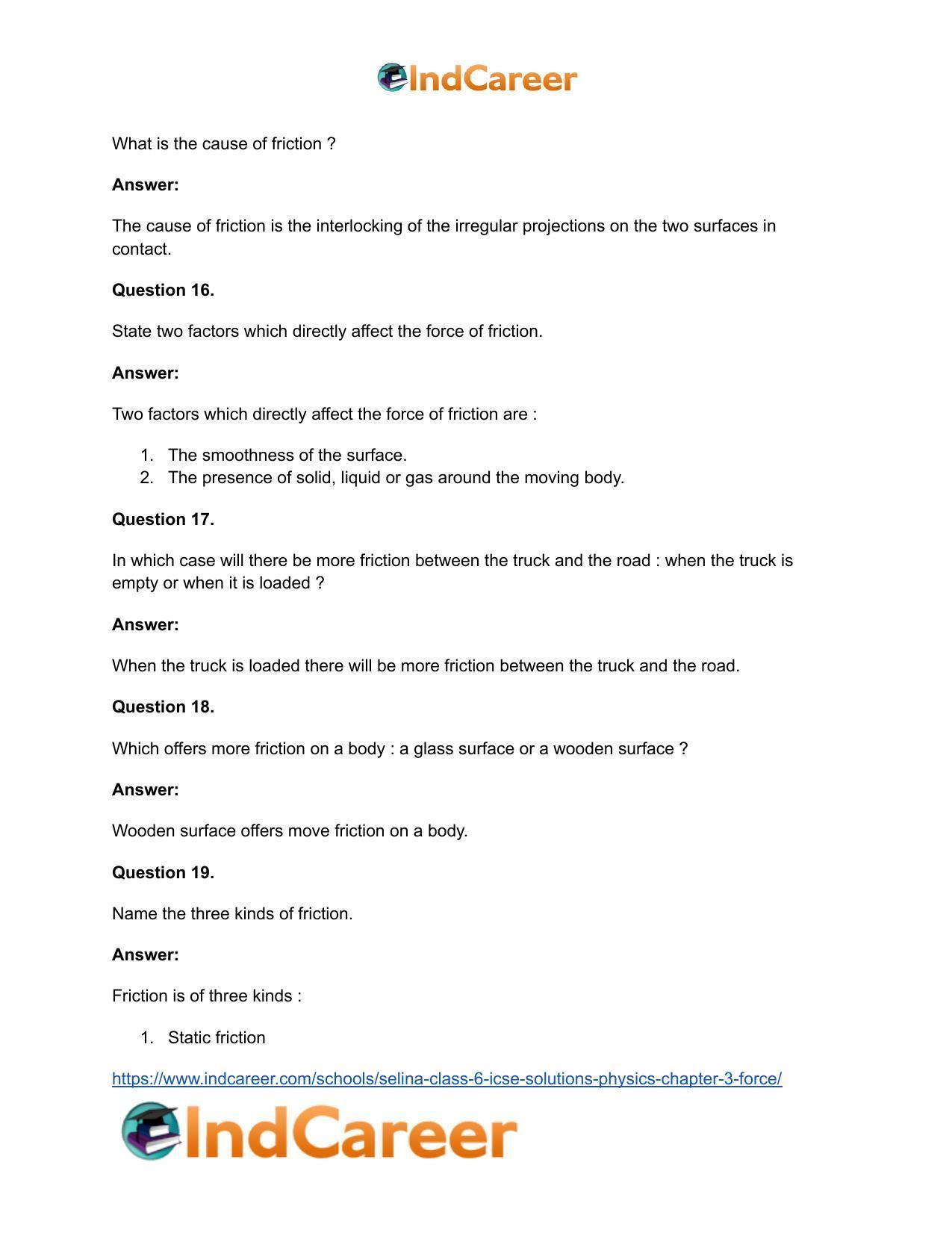 Selina Class 6 ICSE Solutions Physics : Chapter 3- Force - Page 10