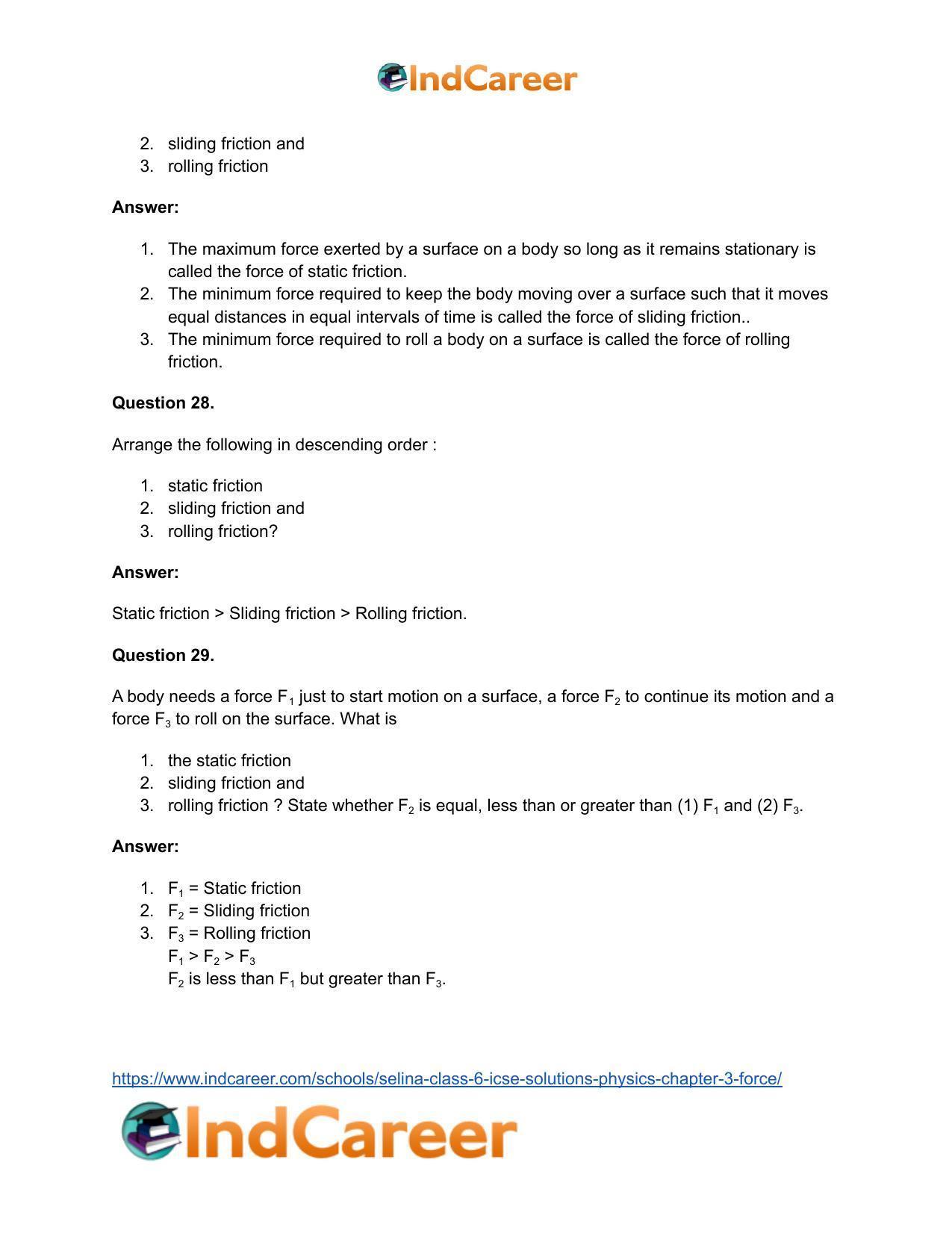 Selina Class 6 ICSE Solutions Physics : Chapter 3- Force - Page 13