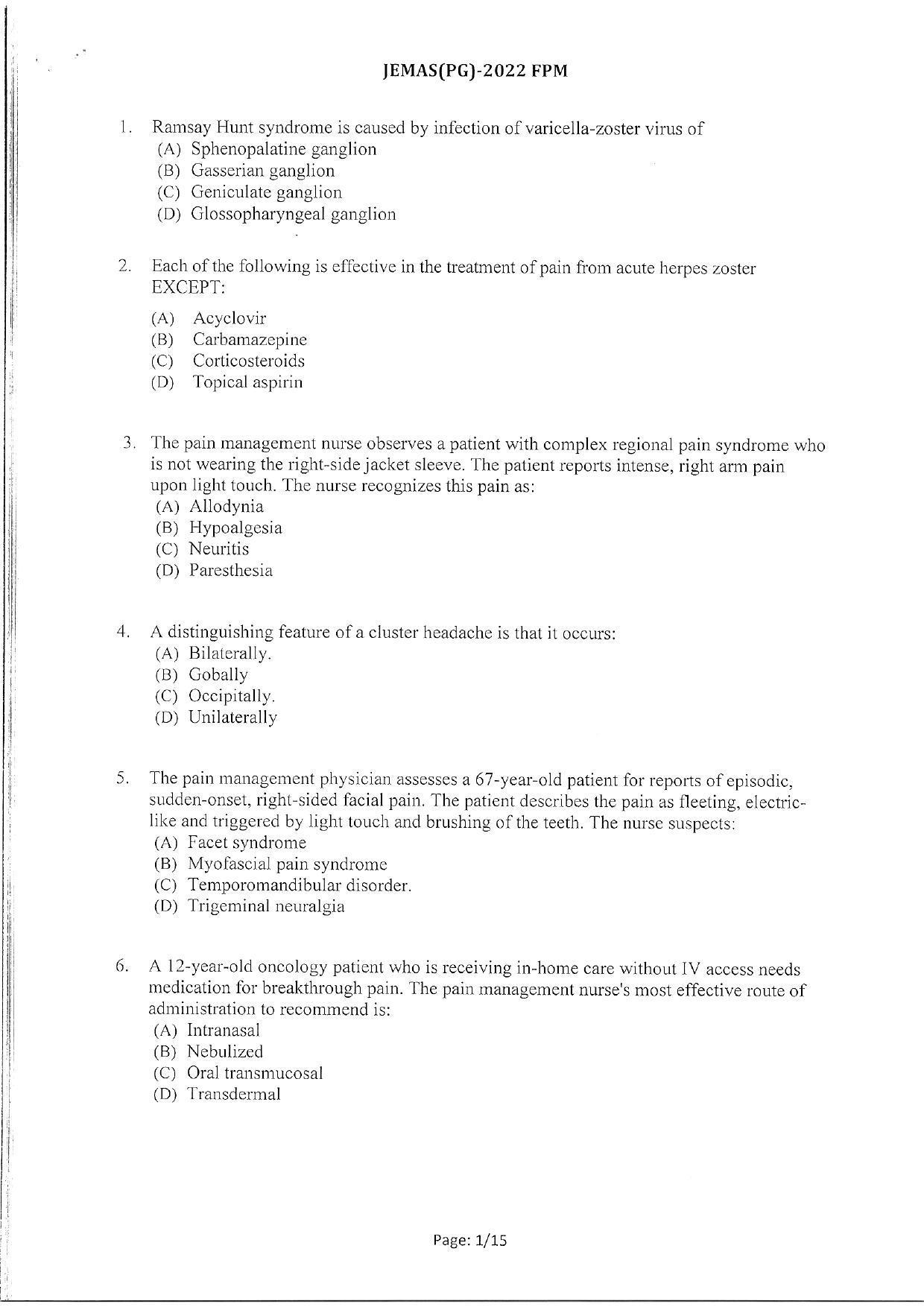 WBJEEB JEMAS (PG) 2022 FPM Question Paper - Page 3
