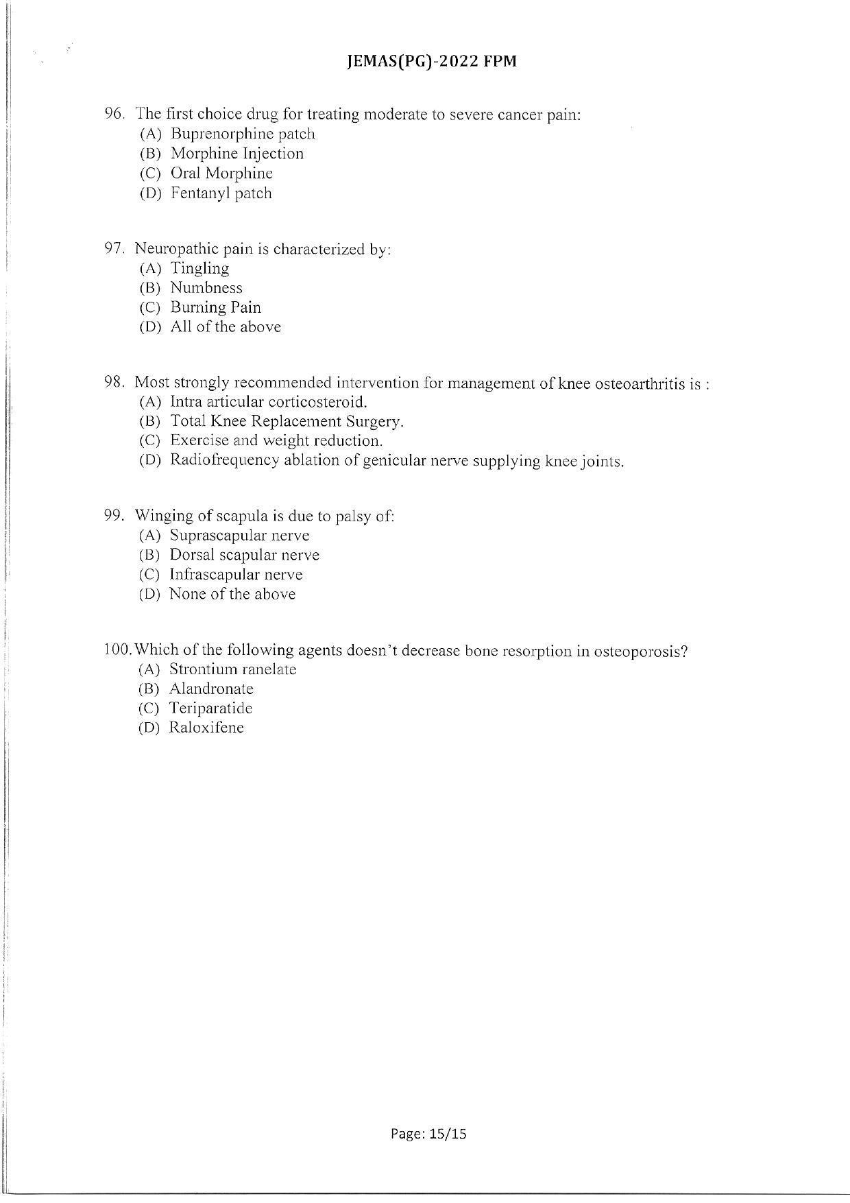 WBJEEB JEMAS (PG) 2022 FPM Question Paper - Page 17